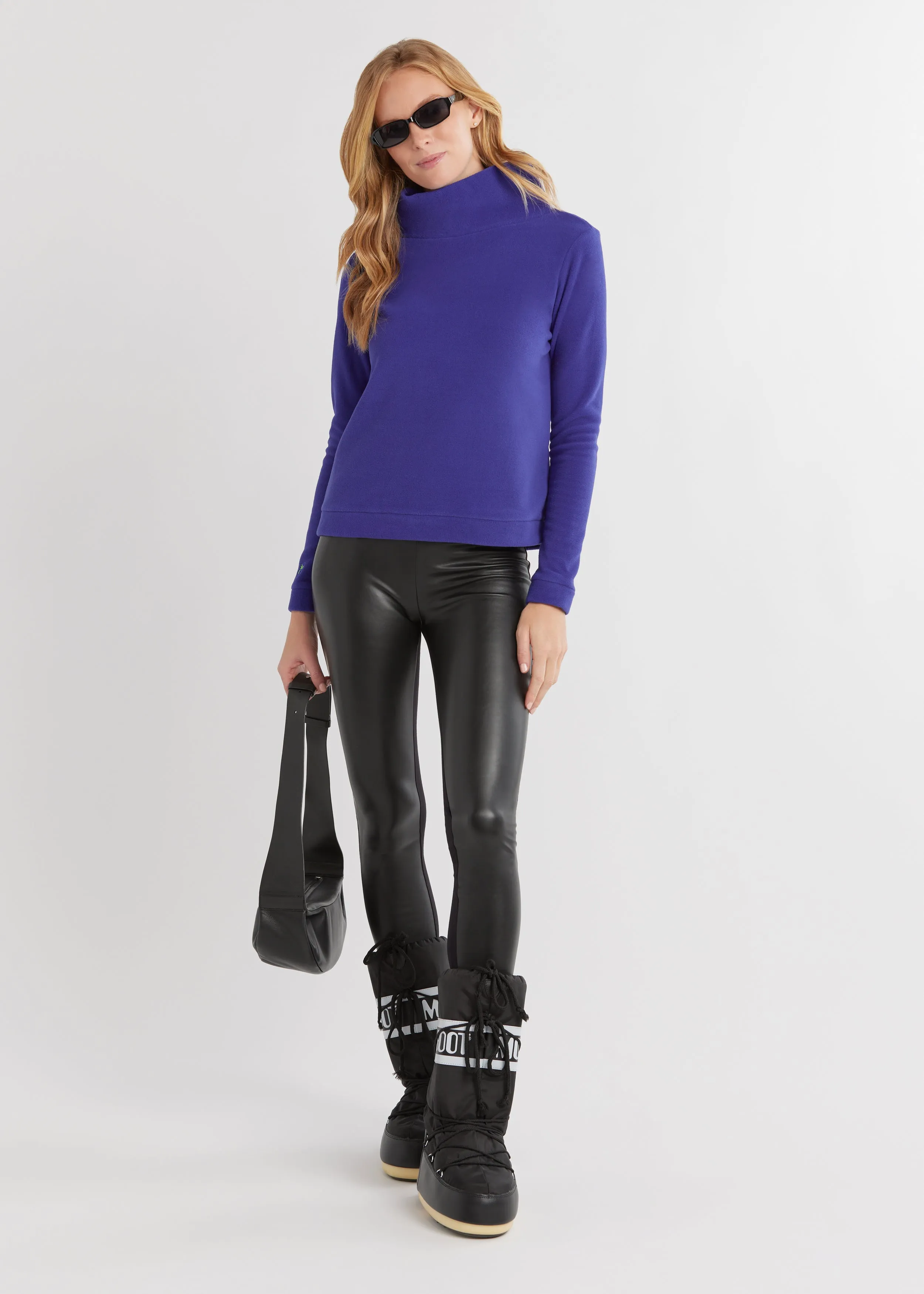 Park Slope Turtleneck in Vello Fleece (Cobalt) sold by Dudley Stephens product image thumbnail 3