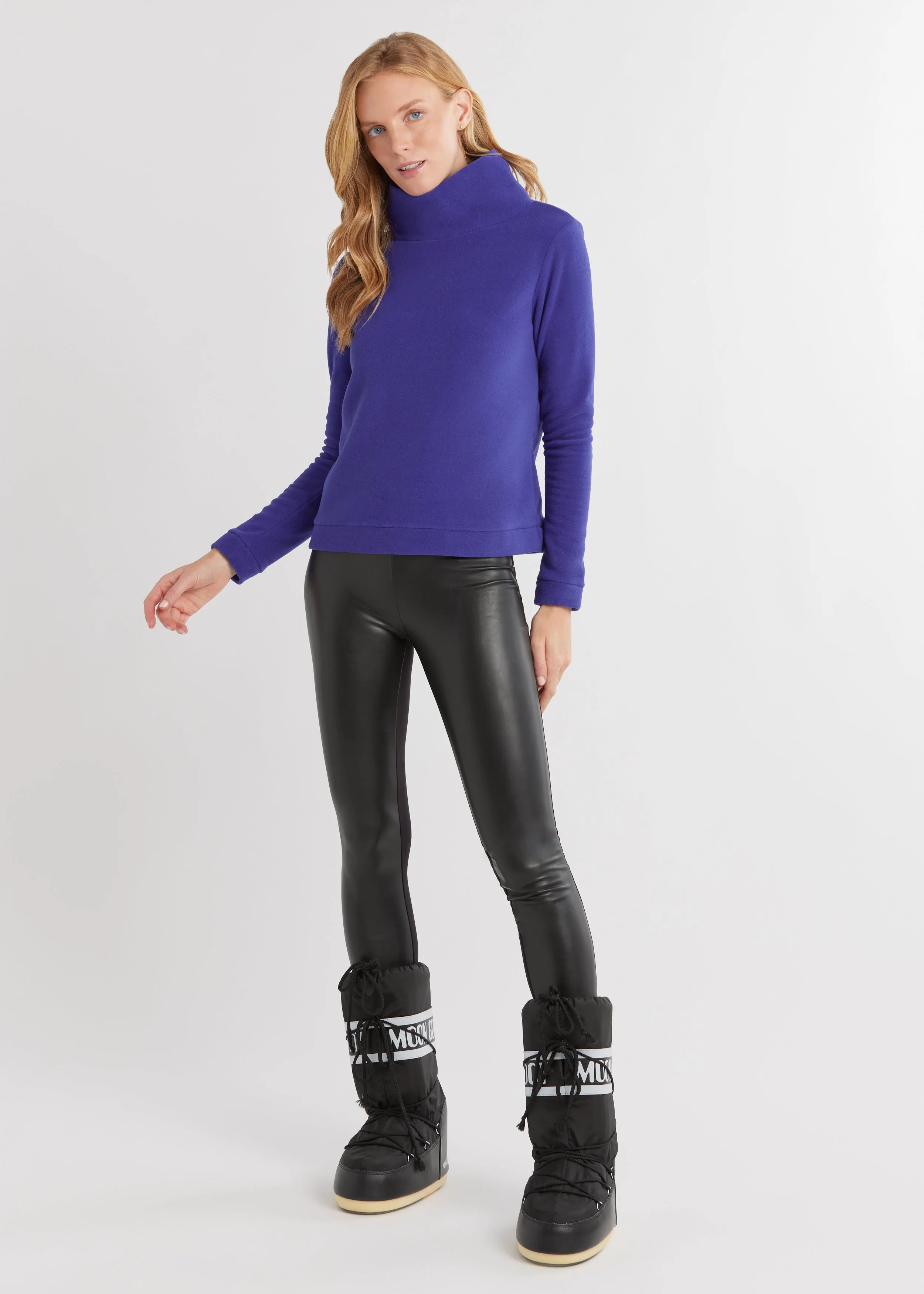 Park Slope Turtleneck in Vello Fleece (Cobalt) sold by Dudley Stephens product image thumbnail 2