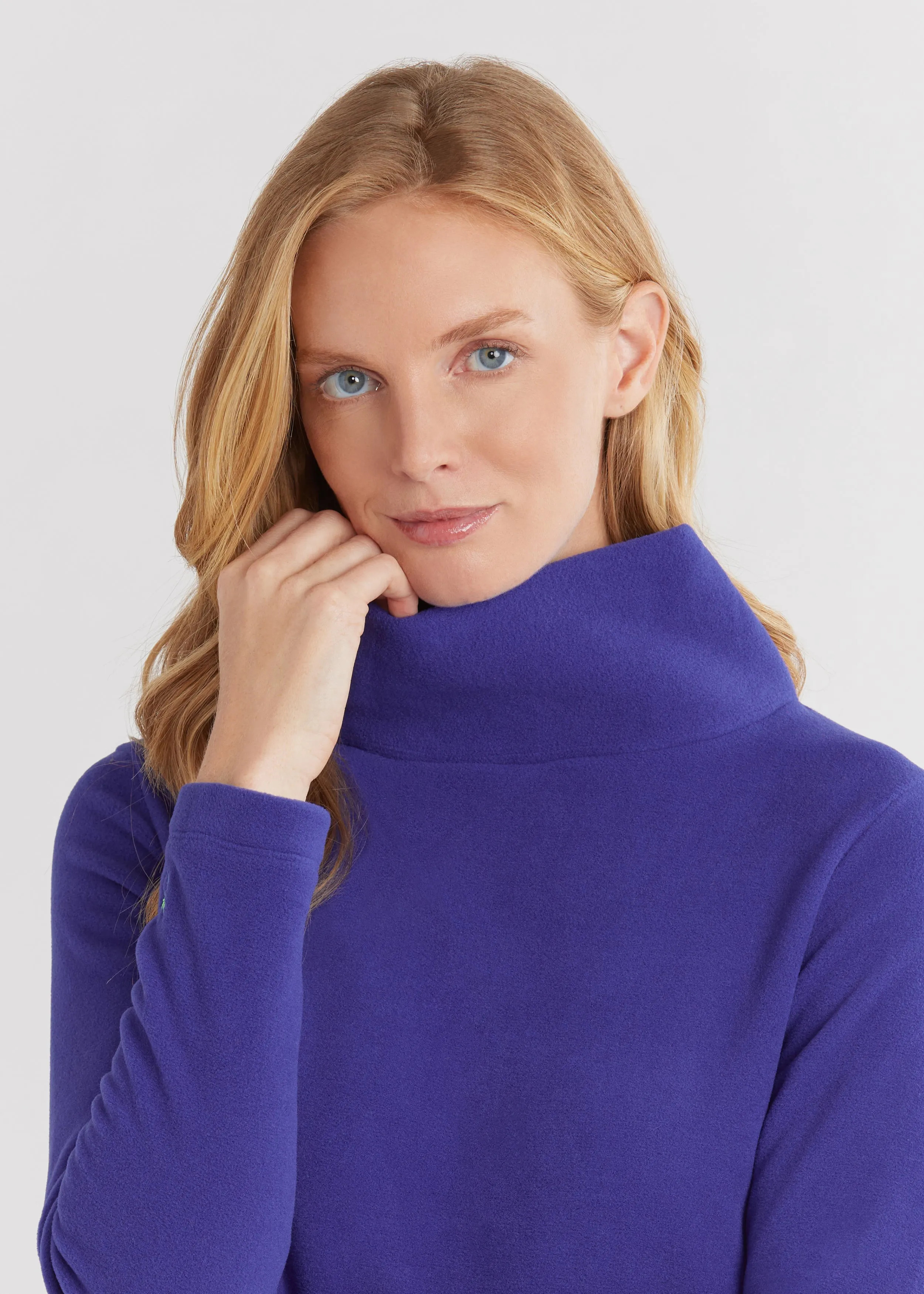 Greenpoint Turtleneck in Vello Fleece (Cobalt) sold by Dudley Stephens product image thumbnail 3