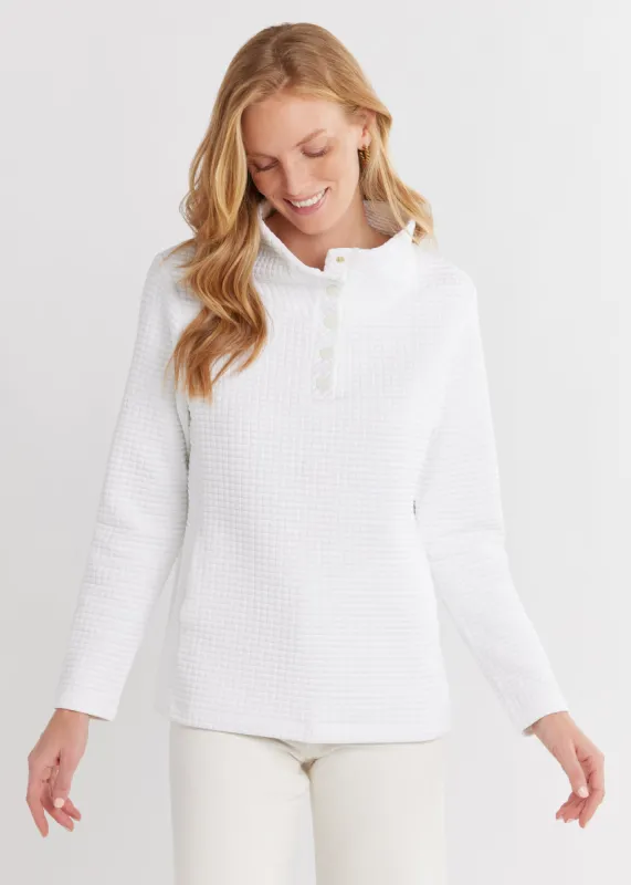 Perry Street Pullover in Waffle (White) sold by Dudley Stephens
