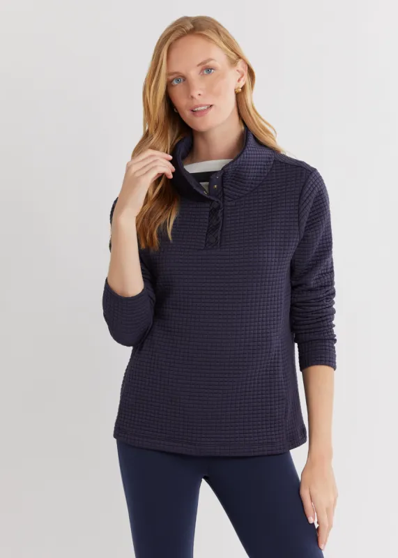 Perry Street Pullover in Waffle (Navy) sold by Dudley Stephens