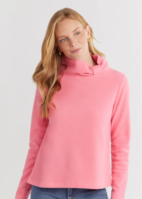 Juliet Turtleneck in Vello Fleece (Pink Lemonade) sold by Dudley Stephens