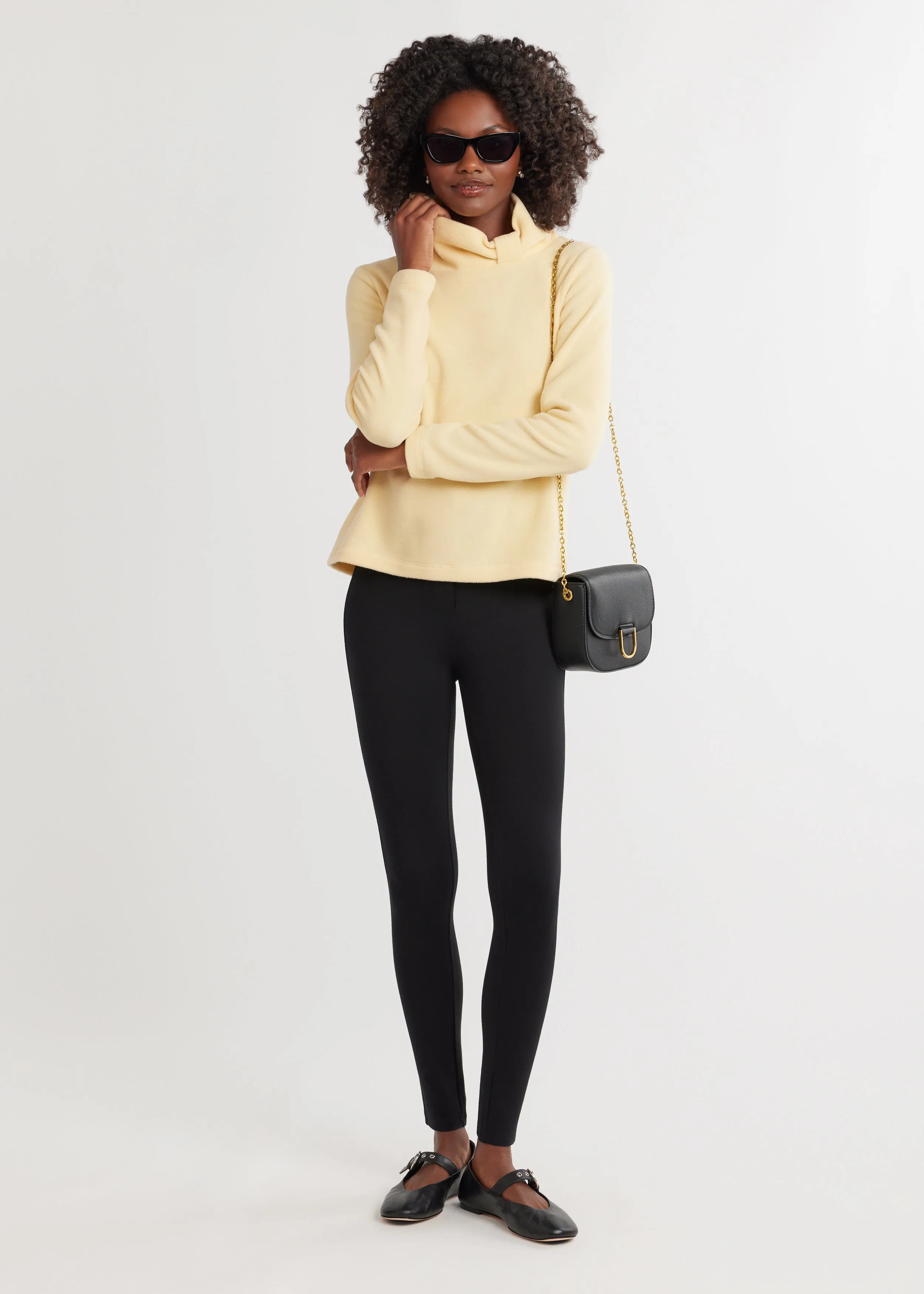 Juliet Turtleneck in Vello Fleece (Buttercream) sold by Dudley Stephens product image thumbnail 2