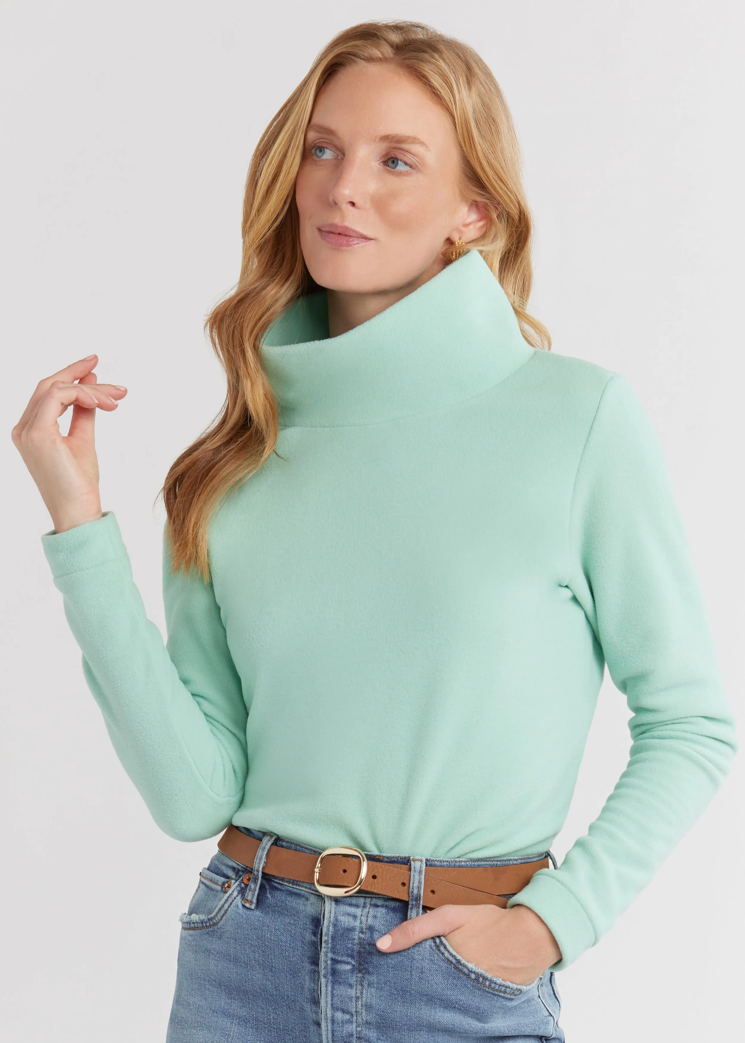 Park Slope Turtleneck in Vello Fleece (Bundles of Joy) sold by Dudley Stephens