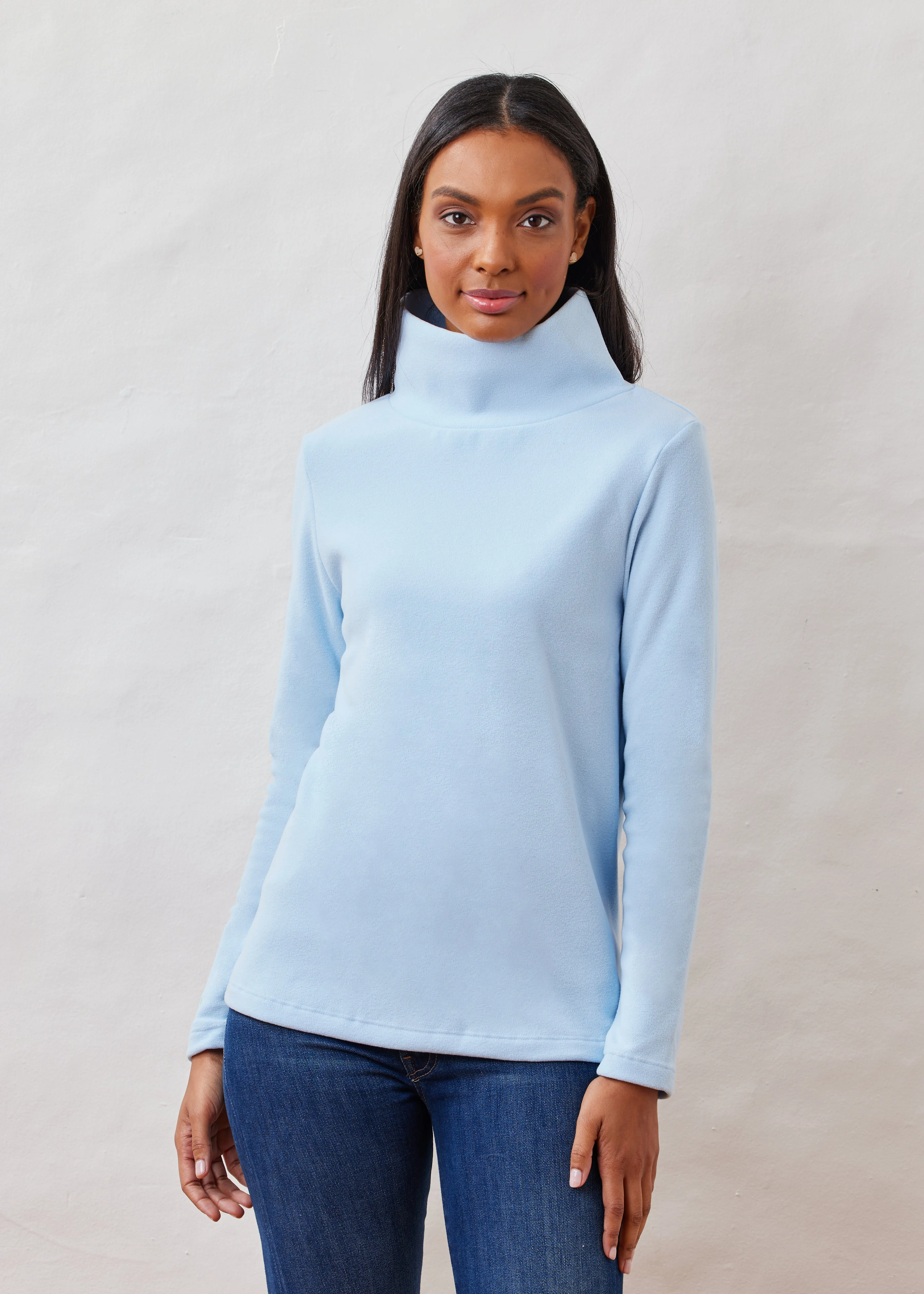 Greenpoint Turtleneck in Terry Fleece (Ice Blue) sold by Dudley Stephens product image thumbnail 2