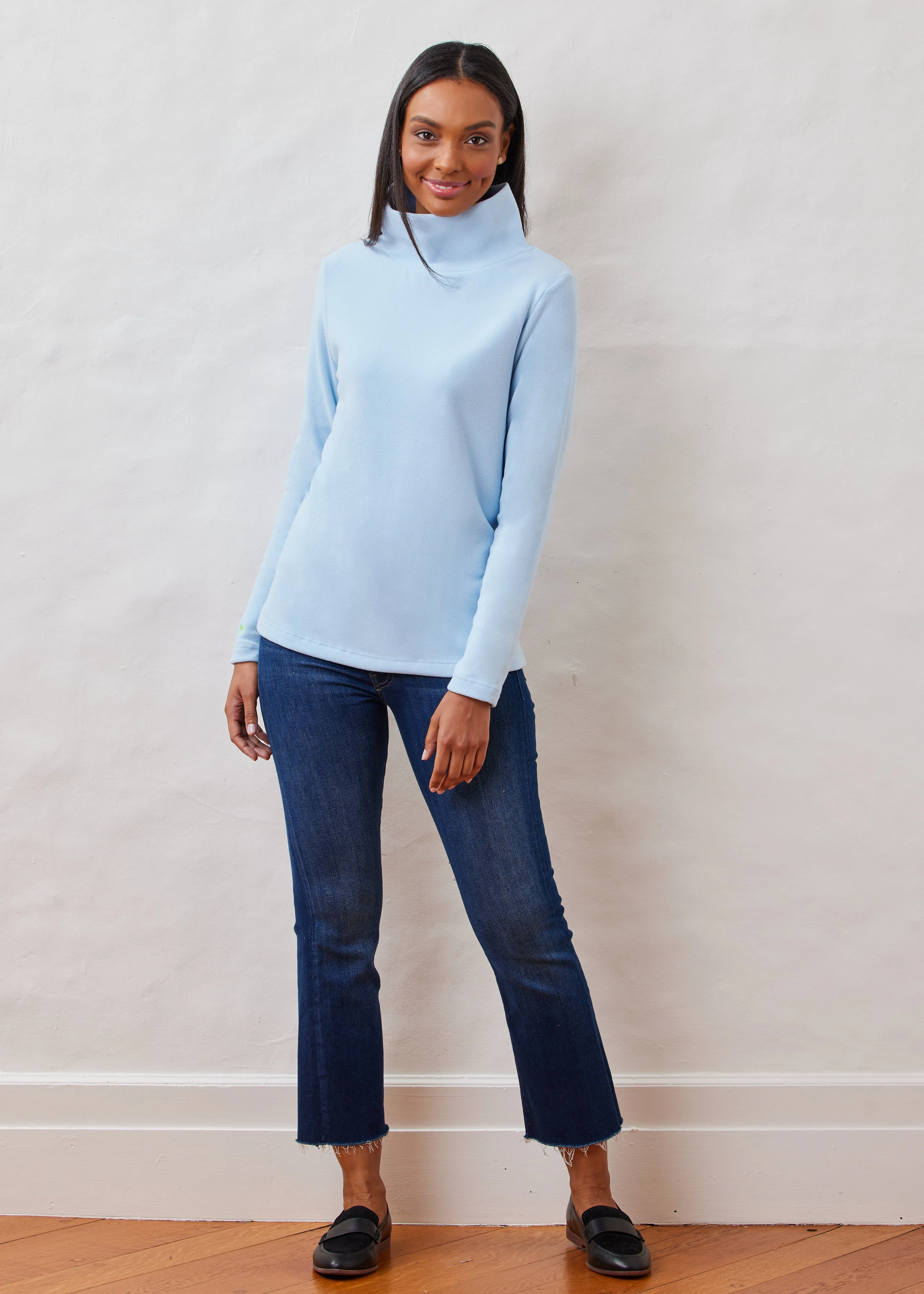 Greenpoint Turtleneck in Terry Fleece (Ice Blue) sold by Dudley Stephens product image thumbnail 3