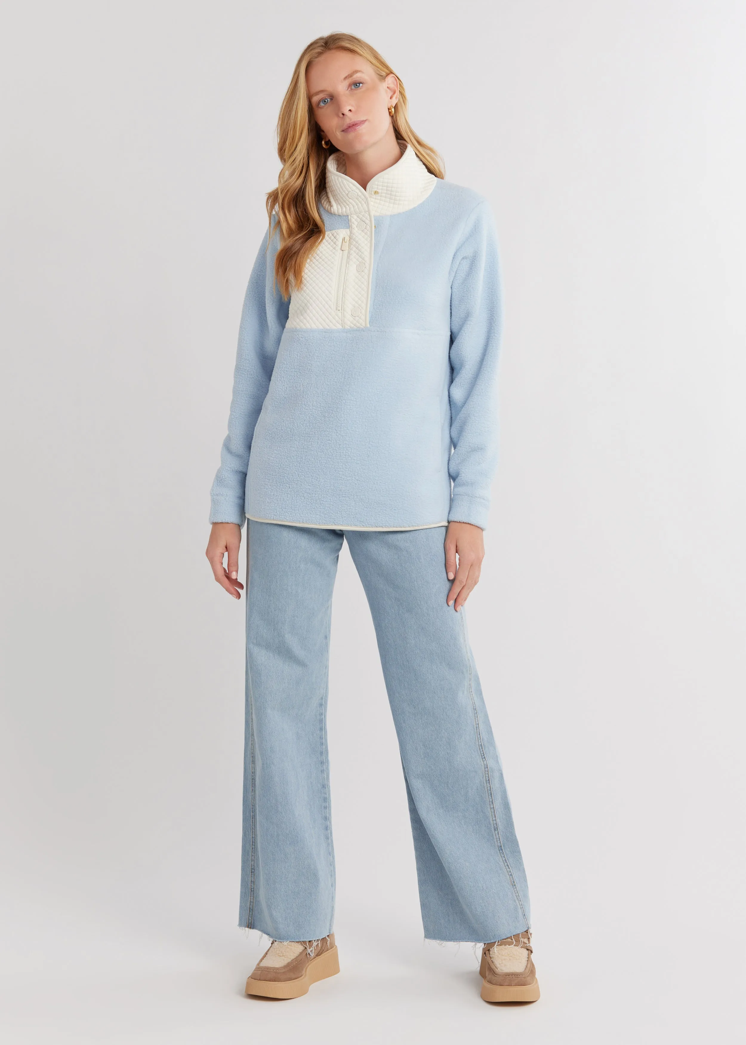 Cherry Lawn Pullover in Sherpa Fleece (Ice Blue/Cream) sold by Dudley Stephens product image thumbnail 2