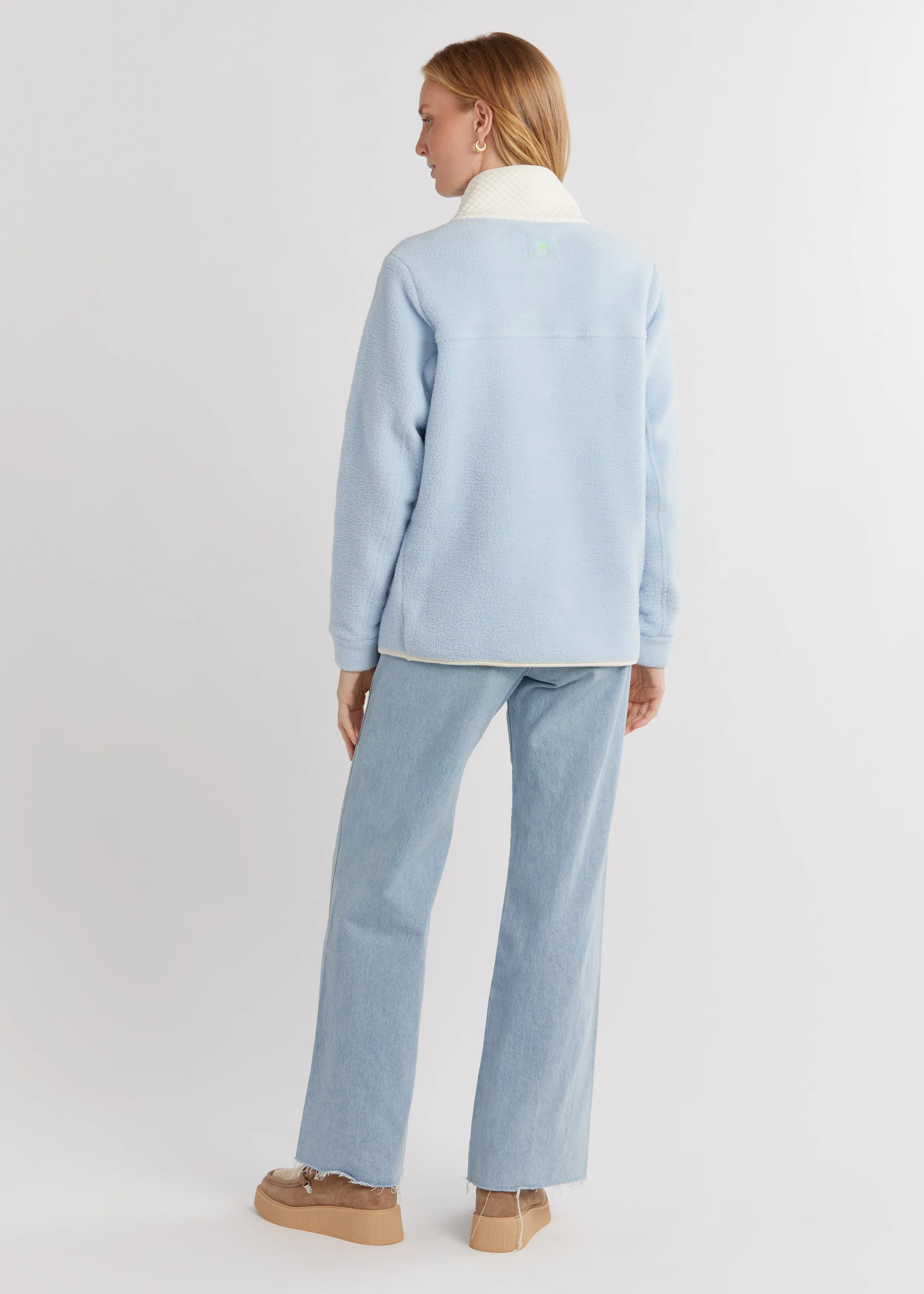 Cherry Lawn Pullover in Sherpa Fleece (Ice Blue/Cream) sold by Dudley Stephens product image thumbnail 4