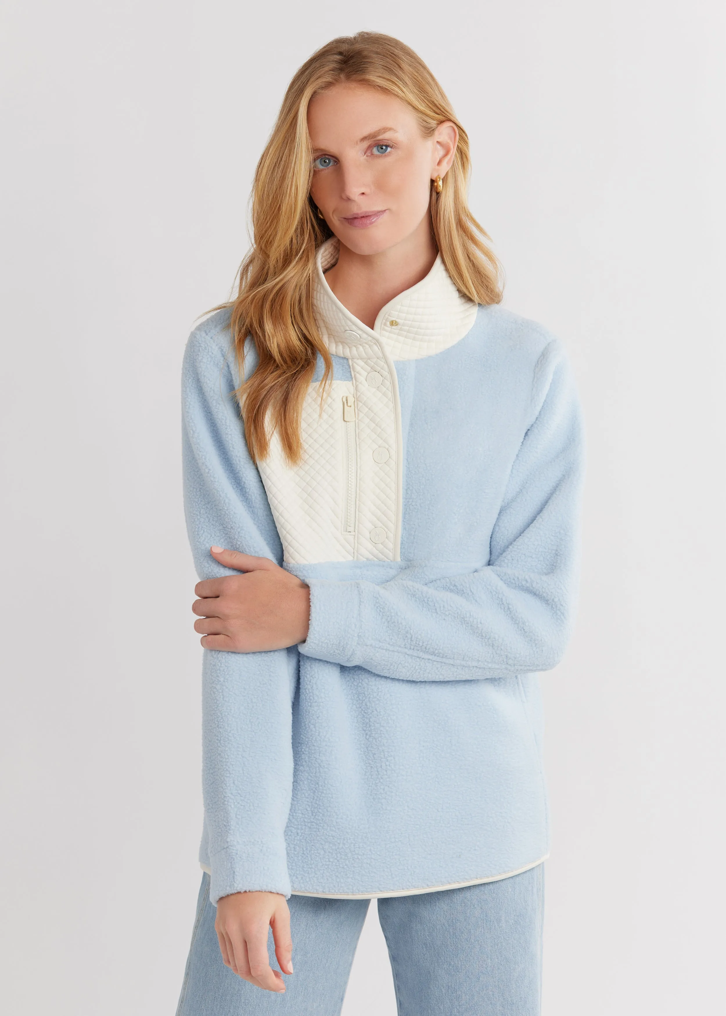 Cherry Lawn Pullover in Sherpa Fleece (Ice Blue/Cream) sold by Dudley Stephens product image thumbnail 3