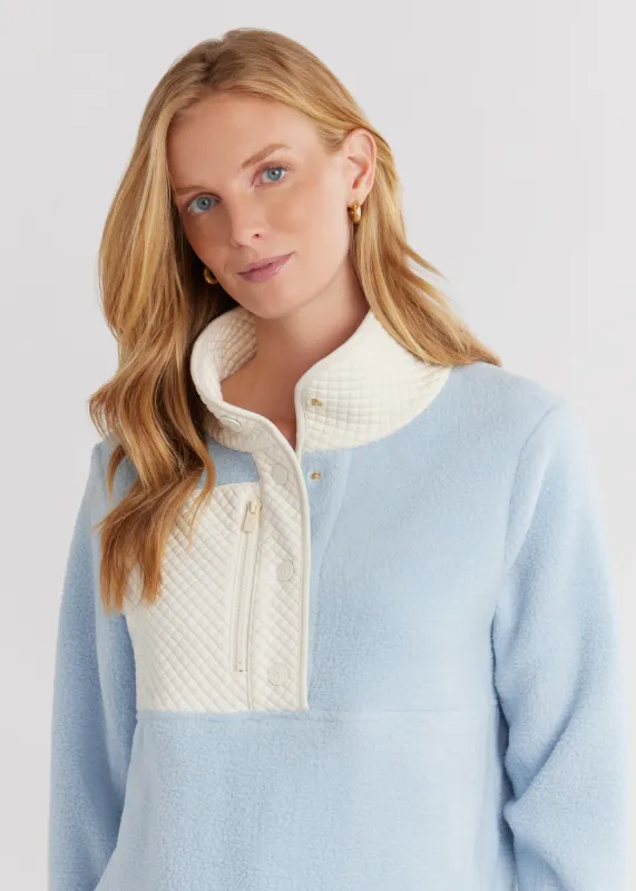 Cherry Lawn Pullover in Sherpa Fleece (Ice Blue/Cream) sold by Dudley Stephens