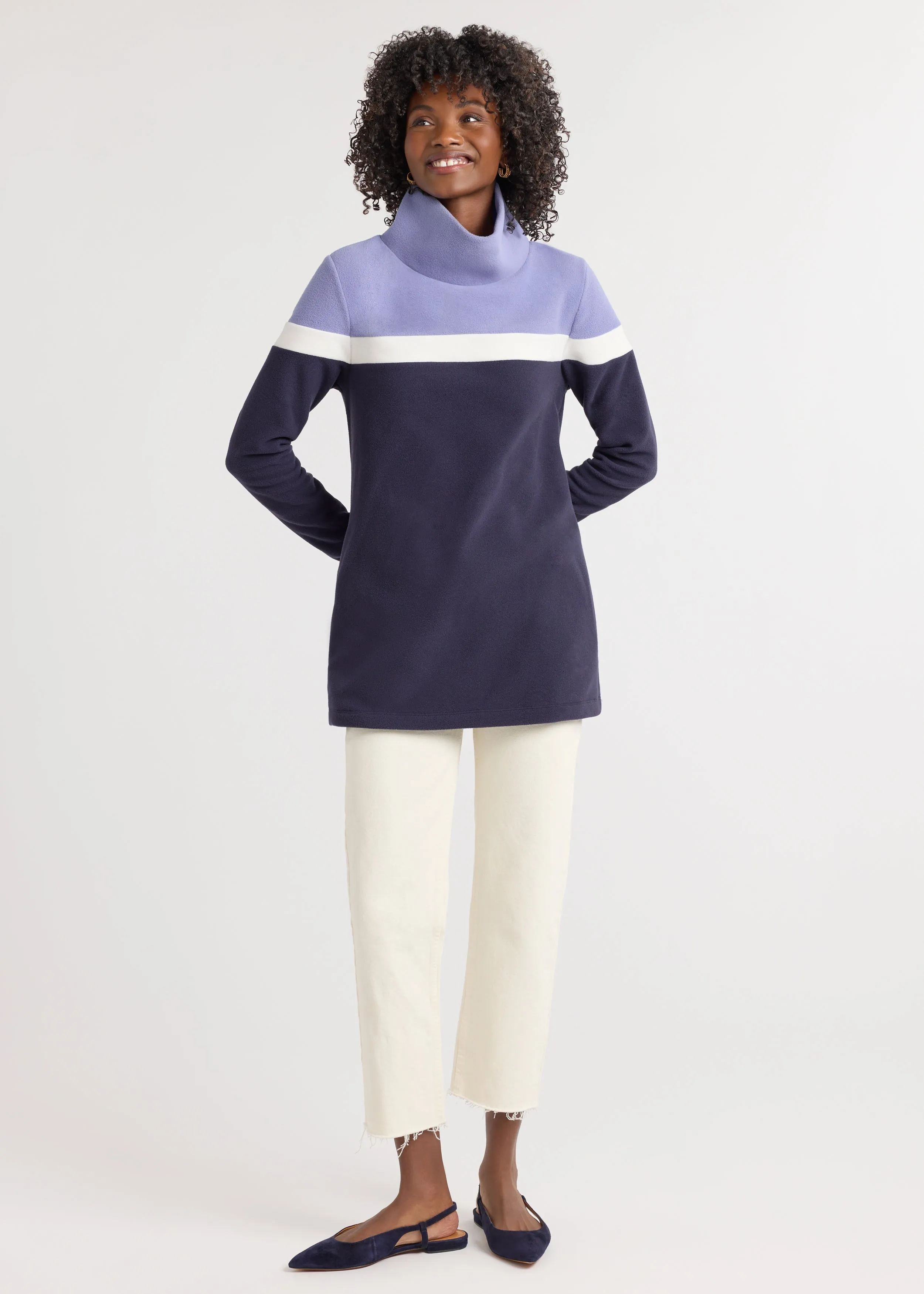 Cobble Hill Tri-Colorblock in Vello Fleece (Navy/Cream/Velvet Morning) sold by Dudley Stephens product image thumbnail 2
