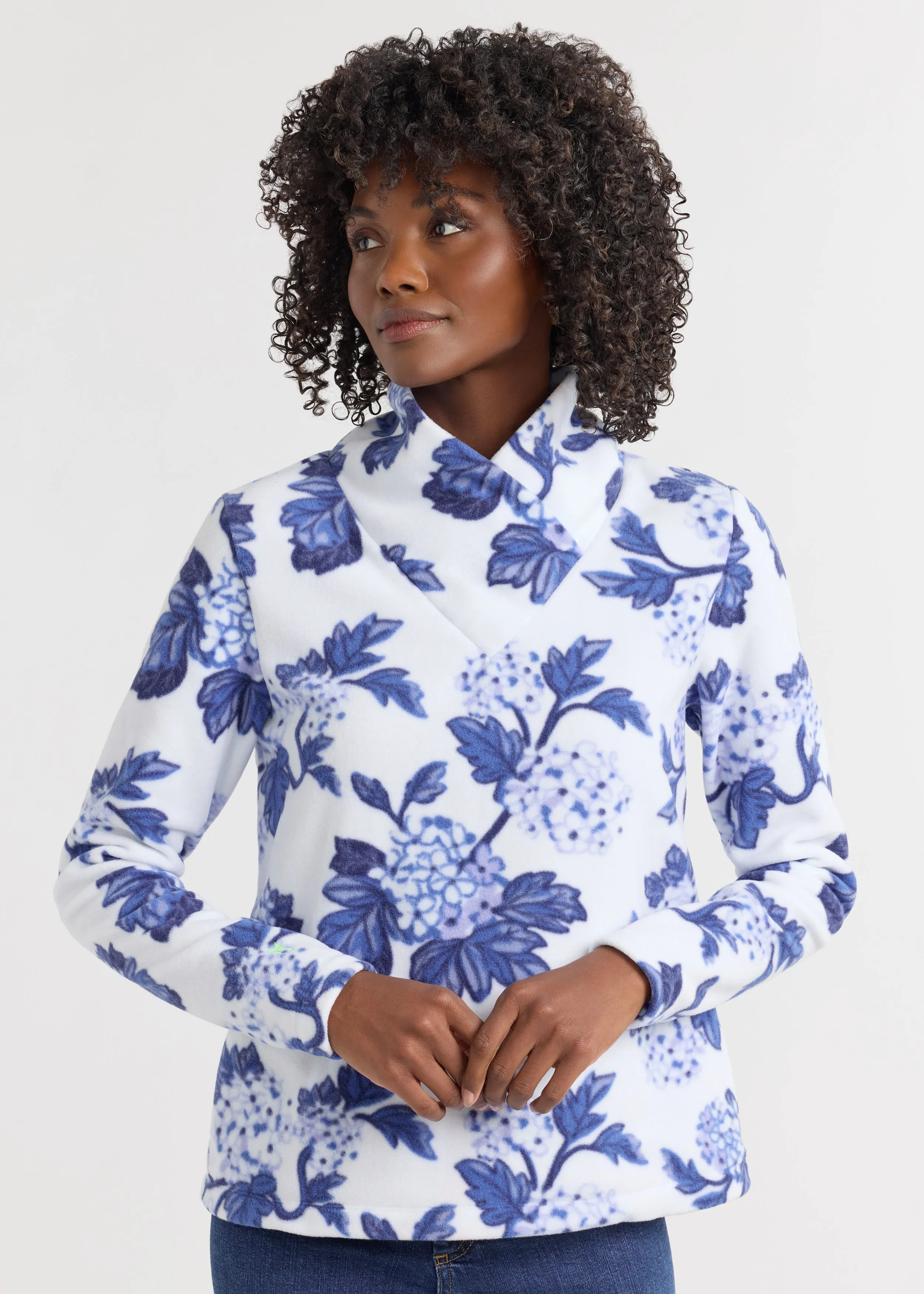 Hillview Turtleneck in Vello Fleece (Hydrangea) sold by Dudley Stephens product image thumbnail 2