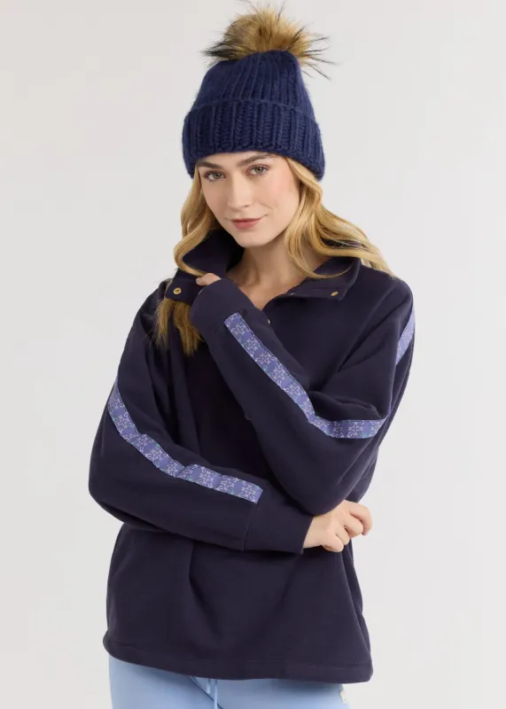 Fraser Pullover in Vello Fleece (Navy) sold by Dudley Stephens