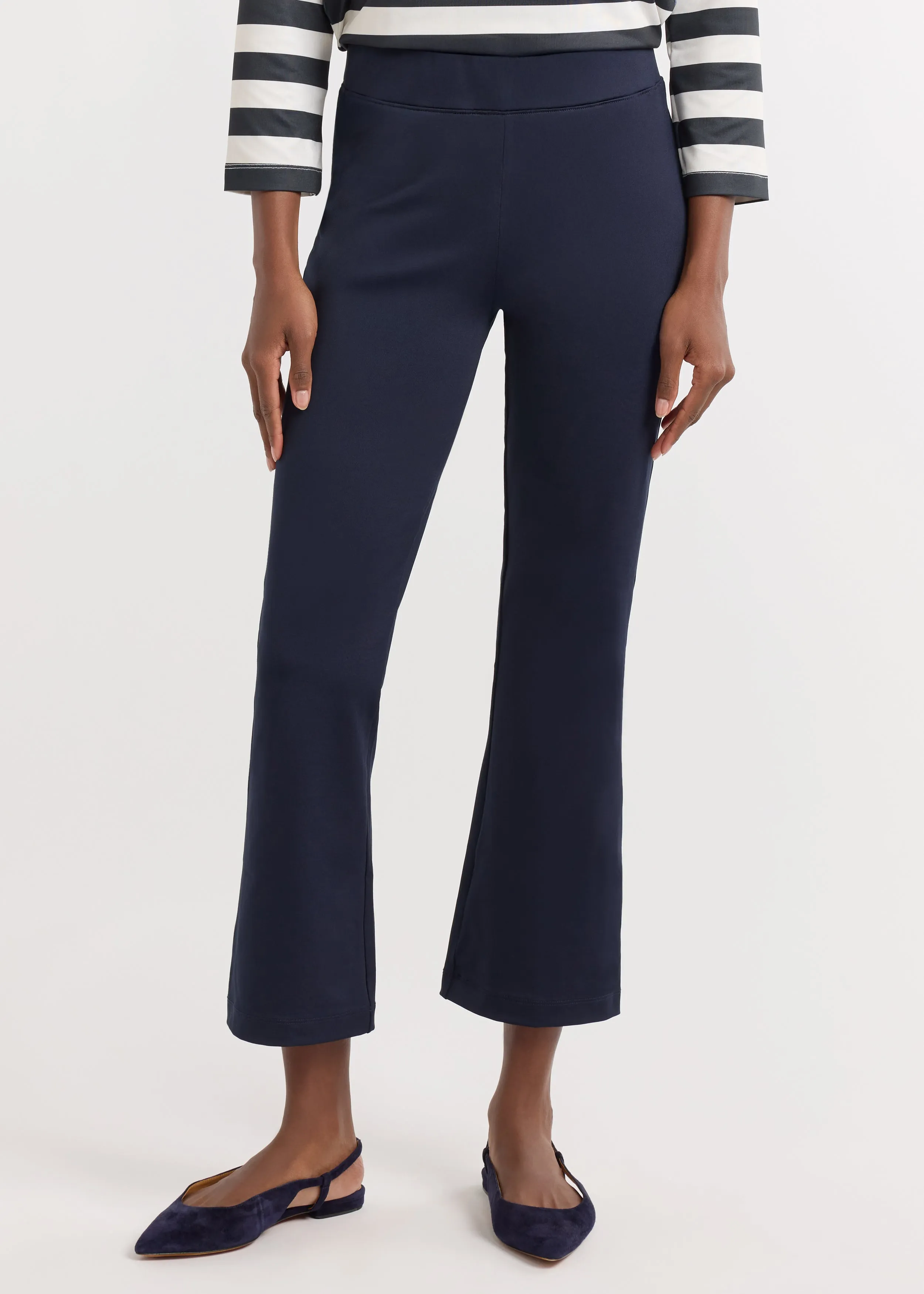 Palm Bay Pant in Heavy Weight Luxe Stretch (Navy) sold by Dudley Stephens
