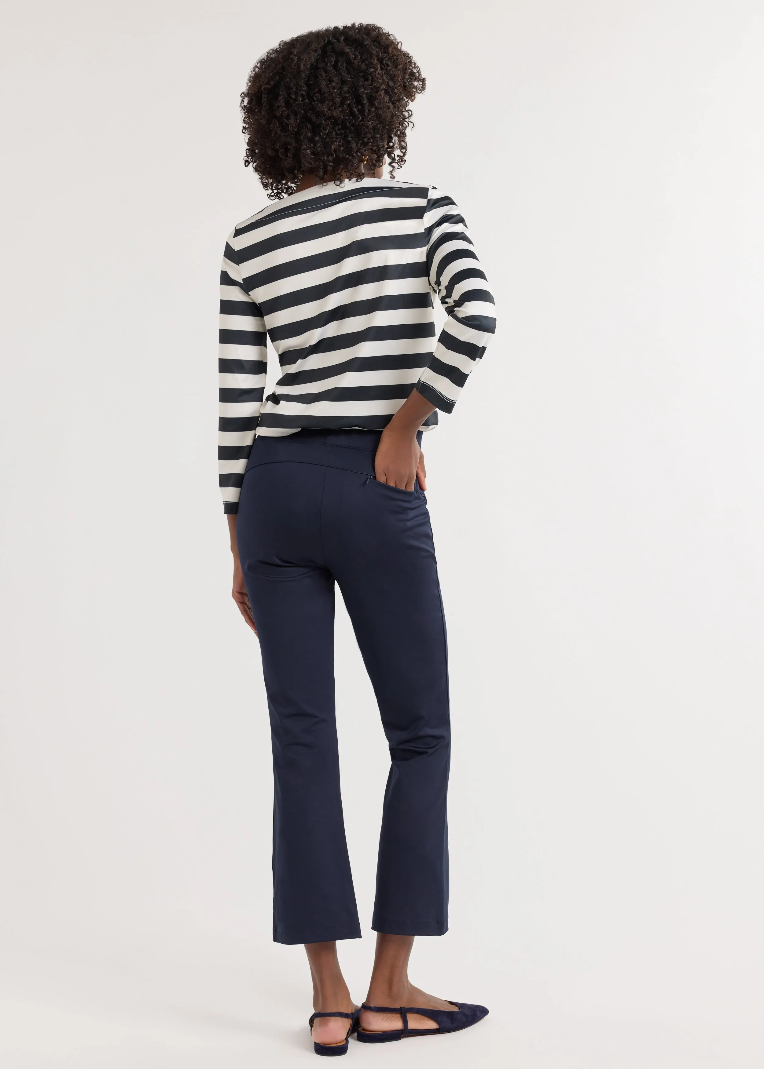 Palm Bay Pant in Heavy Weight Luxe Stretch (Navy) sold by Dudley Stephens product image thumbnail 3