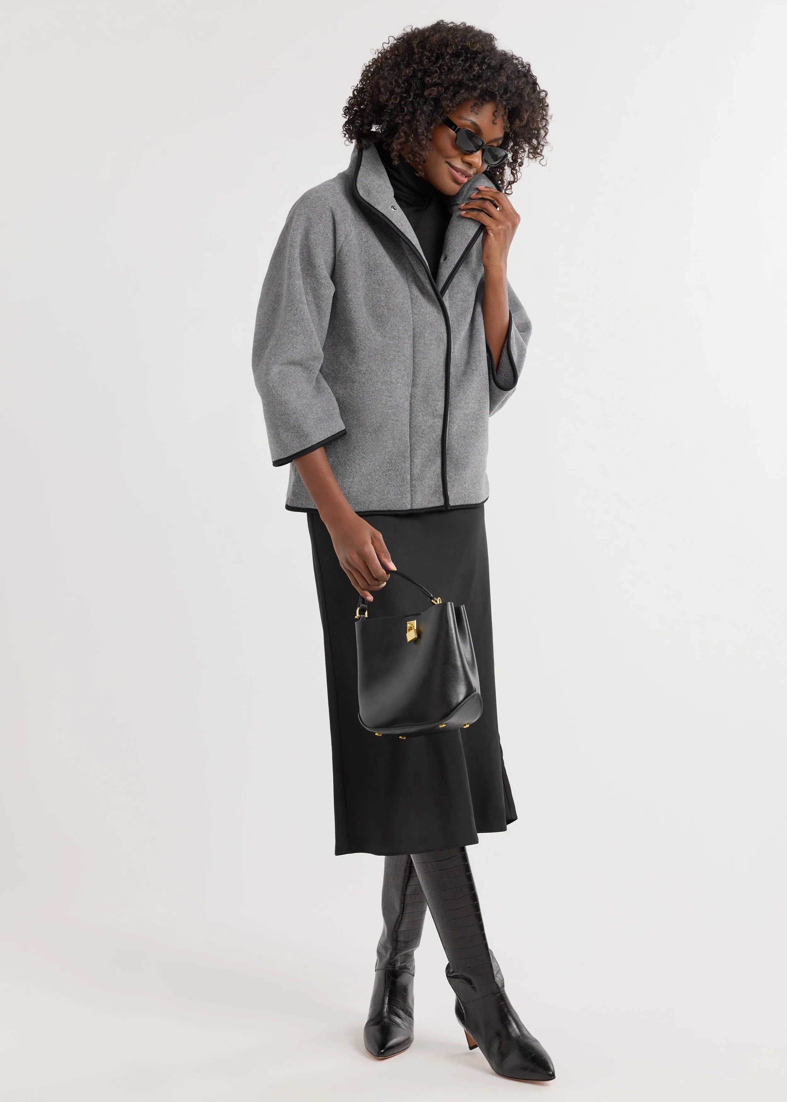 Catalina Jacket in Double Layer Vello Fleece (Charcoal Grey) sold by Dudley Stephens product image thumbnail 2