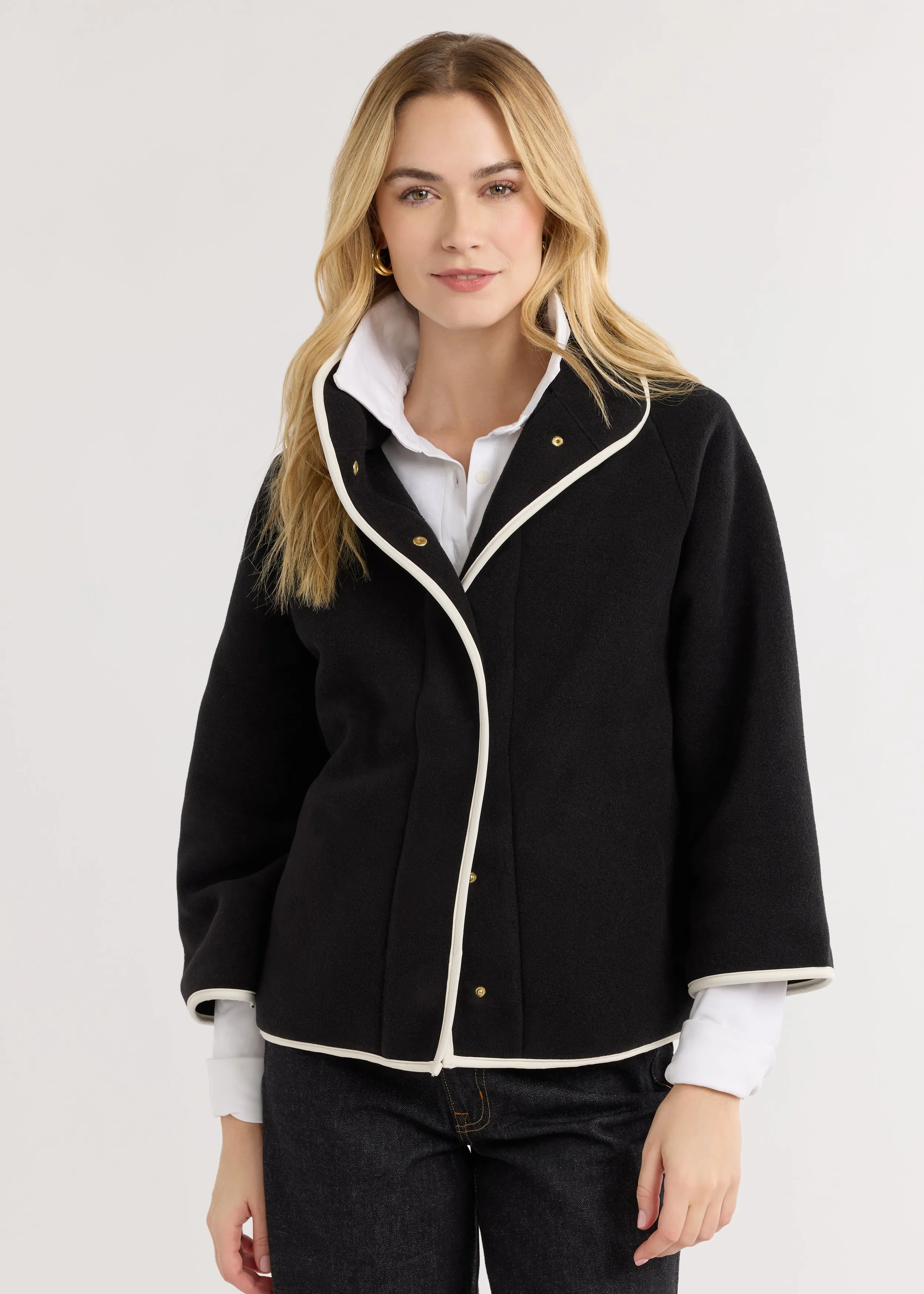 Catalina Jacket in Double Layer Vello Fleece (Black) sold by Dudley Stephens product image thumbnail 3