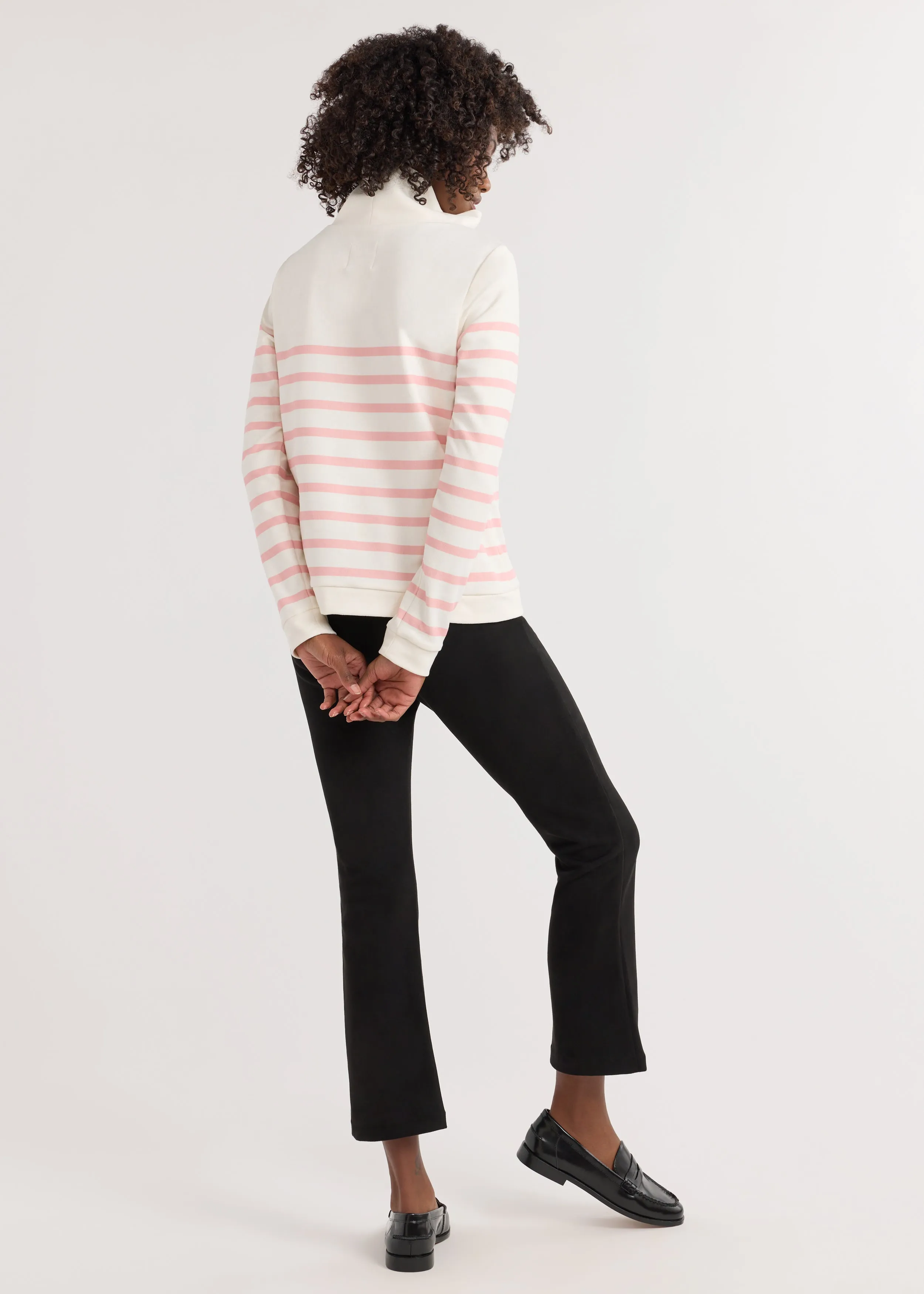 Park Slope Turtleneck in Terry Fleece (First Blush Placed Stripe) sold by Dudley Stephens product image thumbnail 4