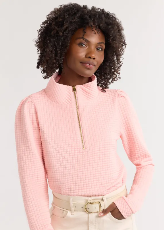 Sabrina Puff Sleeve Pullover in Waffle (First Blush) sold by Dudley Stephens