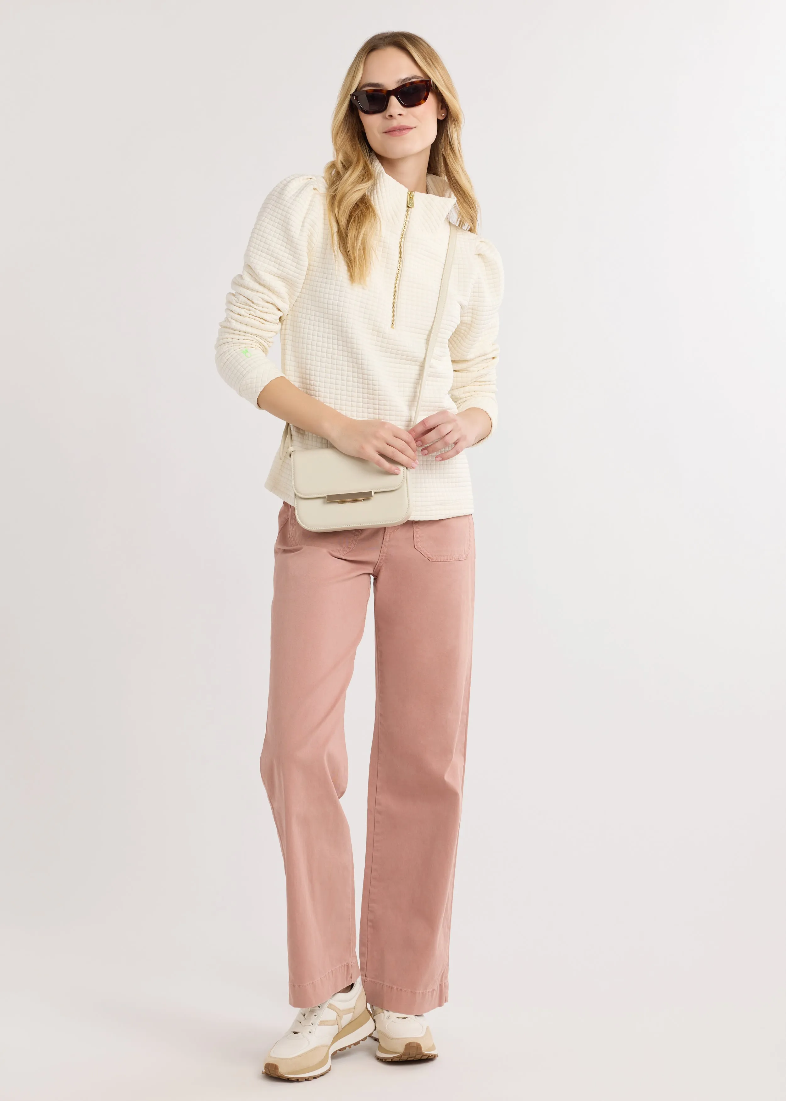 Sabrina Puff Sleeve Pullover in Waffle (Cream) sold by Dudley Stephens product image thumbnail 2