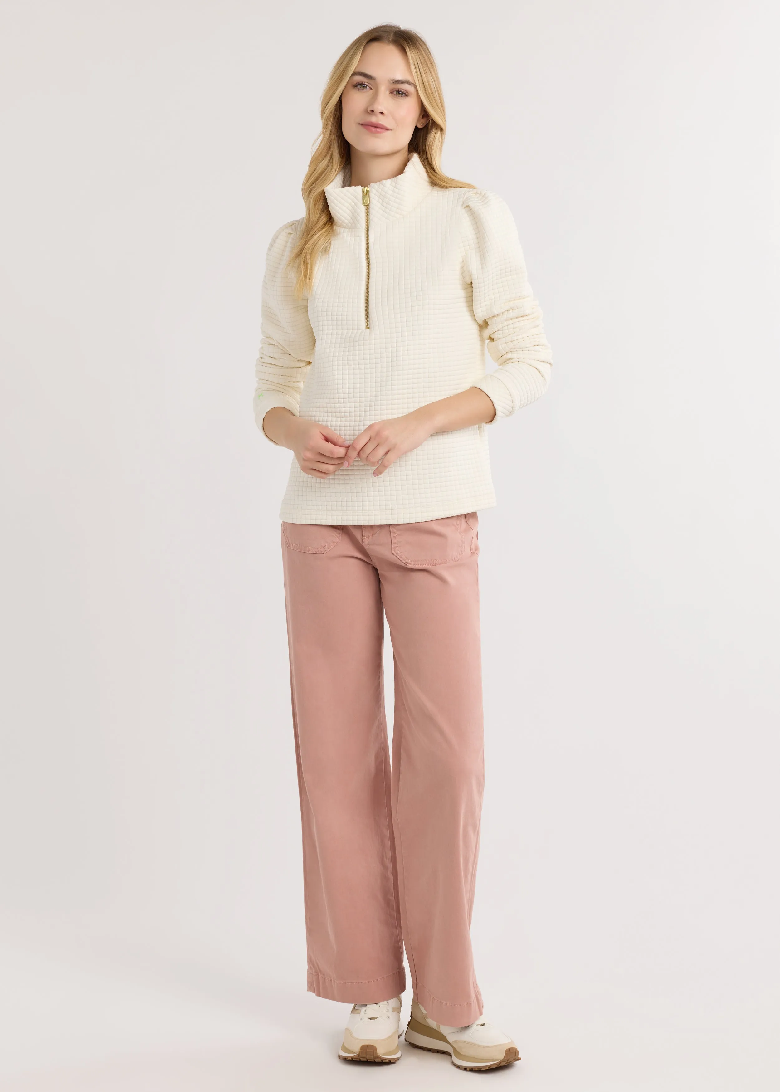 Sabrina Puff Sleeve Pullover in Waffle (Cream) sold by Dudley Stephens product image thumbnail 3