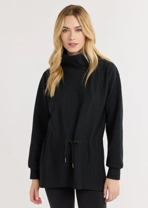 Lena Tunic in Waffle (Black) sold by Dudley Stephens