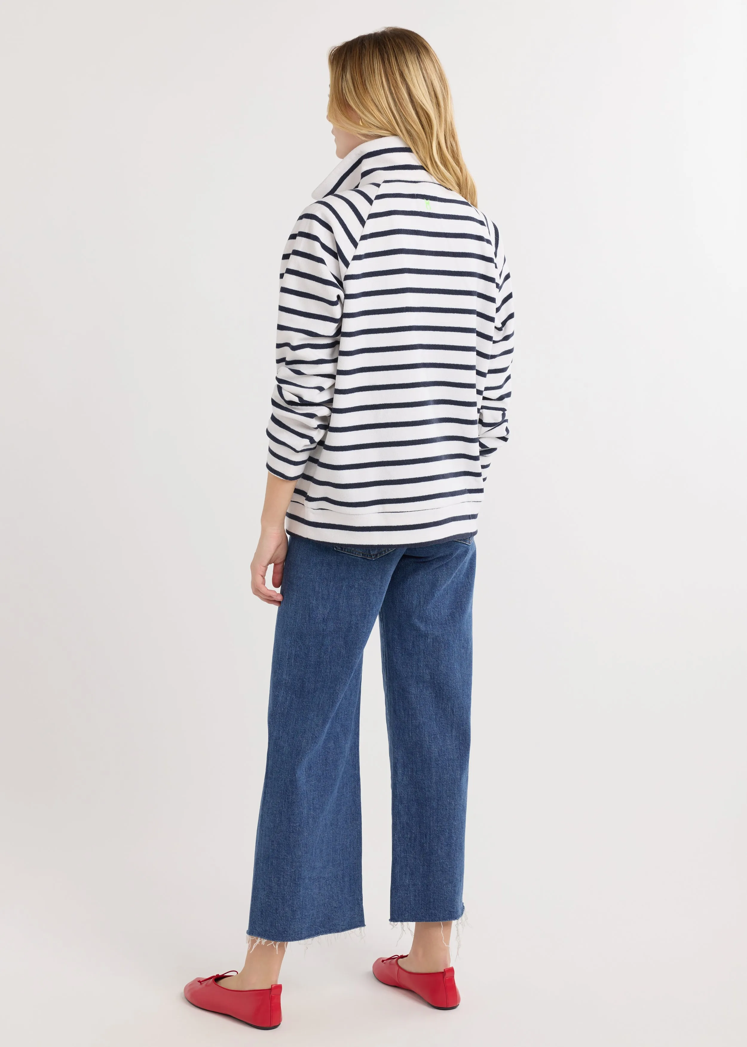 Ingrid Pullover in Terry Fleece (Navy/White Mariner Stripe) sold by Dudley Stephens product image thumbnail 4