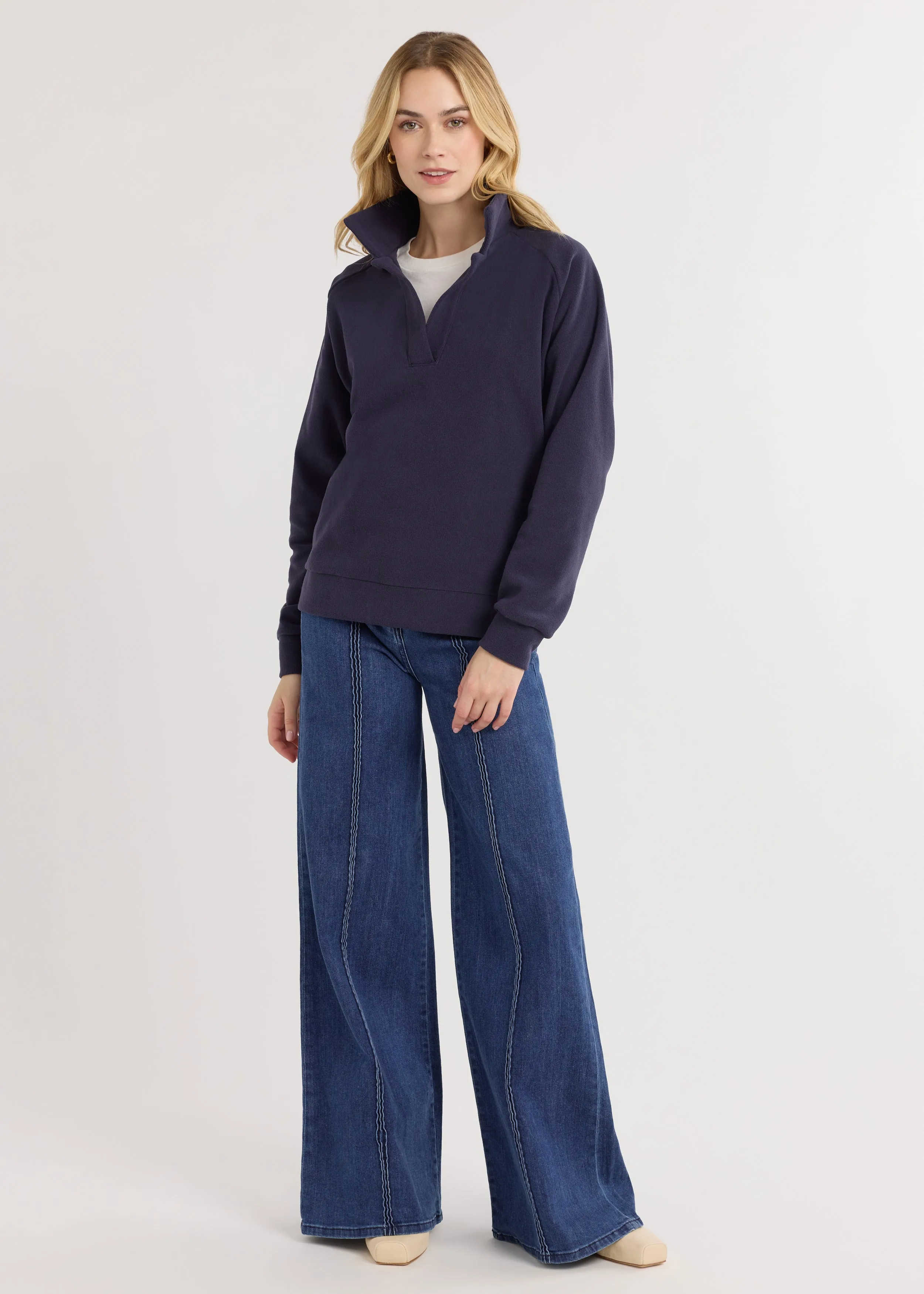 Ingrid Pullover in Terry Fleece (Navy) sold by Dudley Stephens product image thumbnail 3