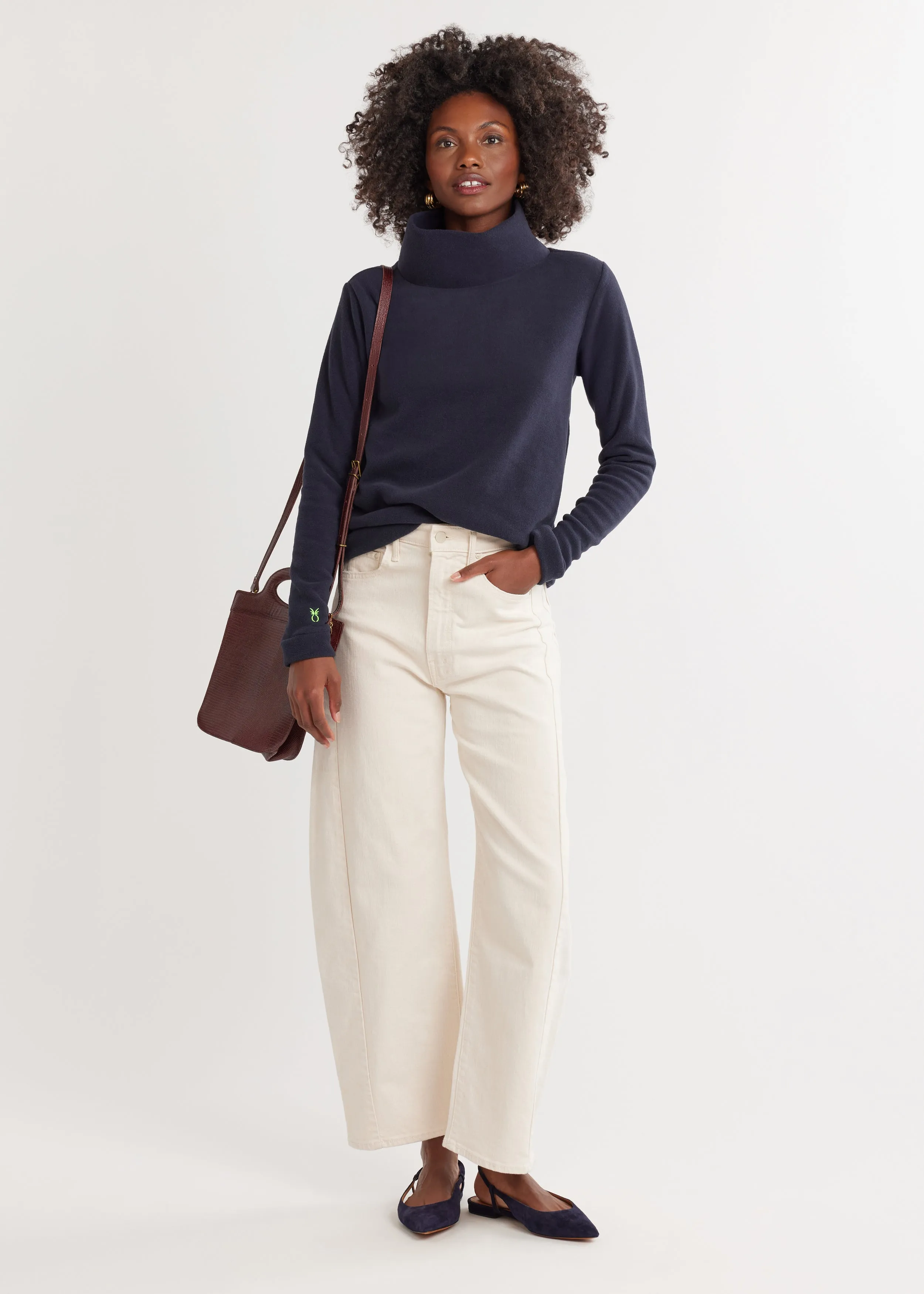 Park Slope Turtleneck in Vello Fleece (Navy) sold by Dudley Stephens product image thumbnail 2