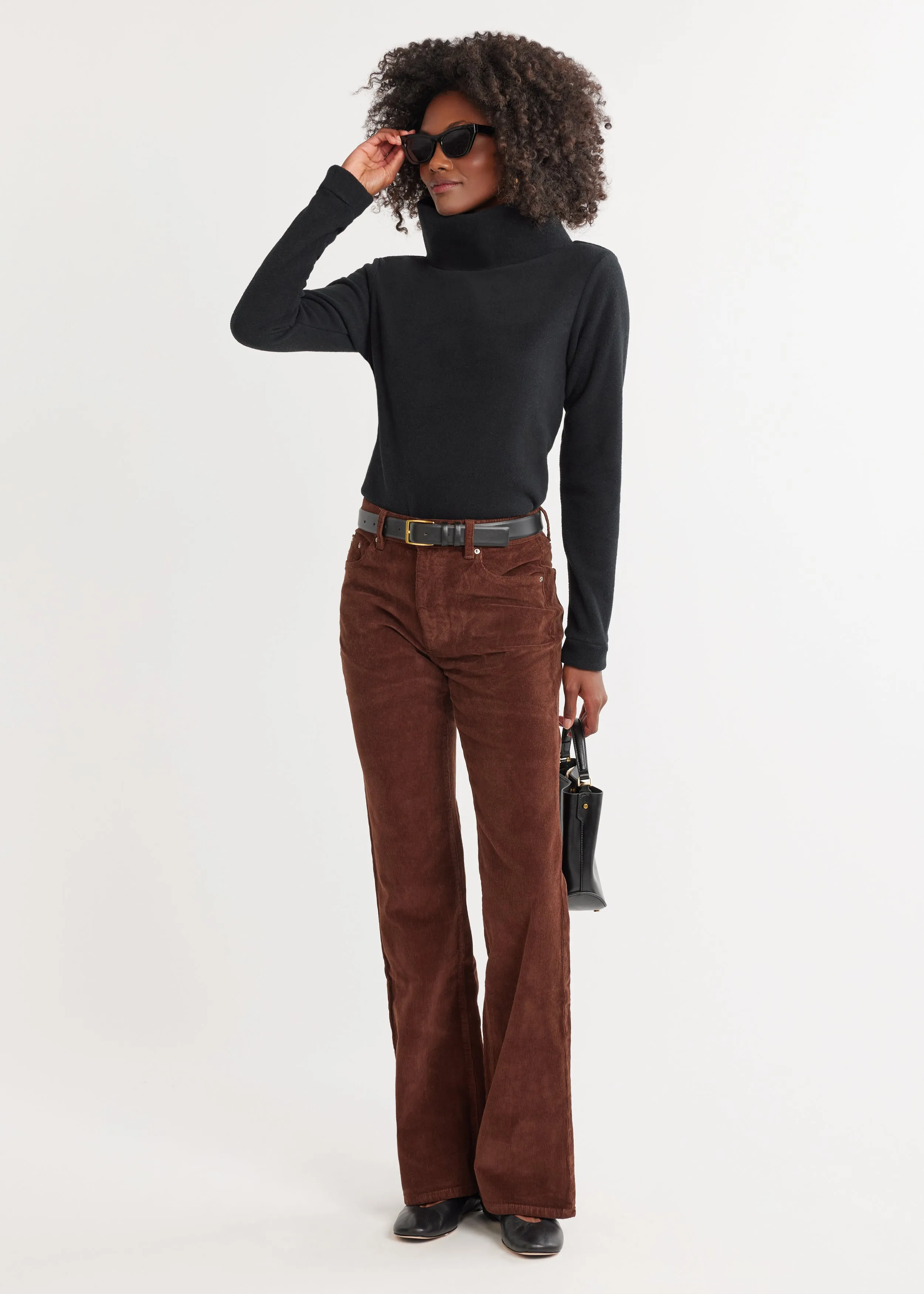 Park Slope Turtleneck in Vello Fleece (Black) sold by Dudley Stephens product image thumbnail 2