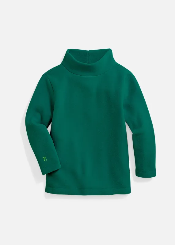 Greenbriar Girls Turtleneck in Vello Fleece (Emerald) sold by Dudley Stephens