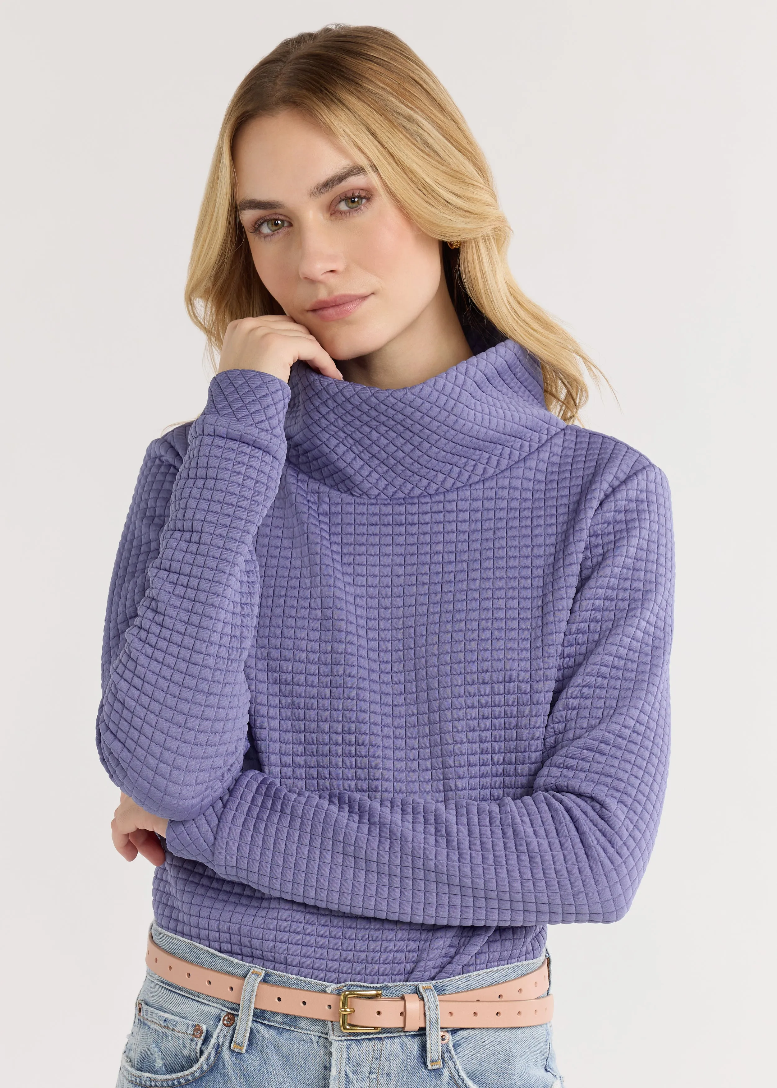 Park Slope Turtleneck in Waffle (Velvet Morning) sold by Dudley Stephens product image thumbnail 3
