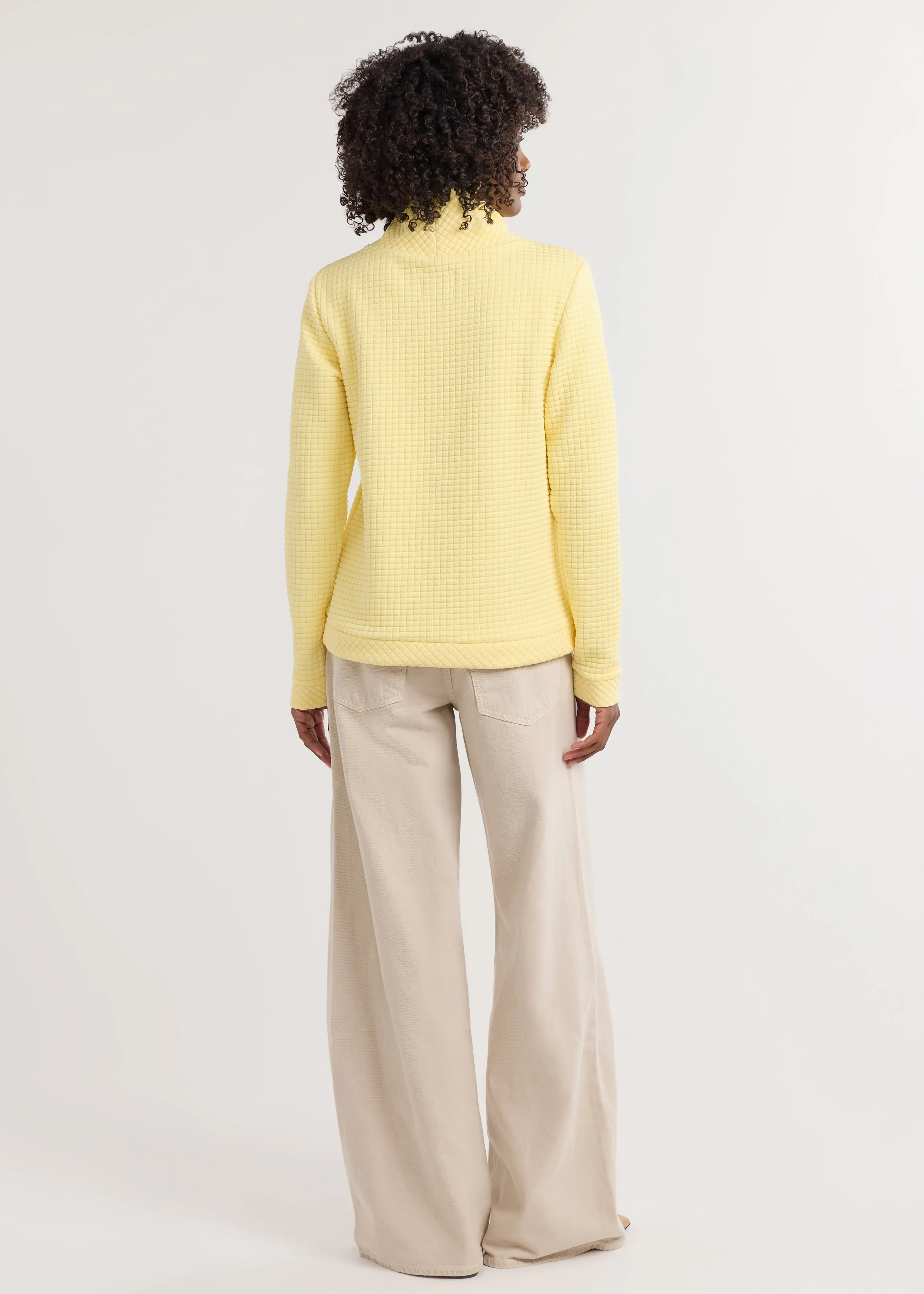 Park Slope Turtleneck in Waffle (Lemon Meringue) sold by Dudley Stephens product image thumbnail 4
