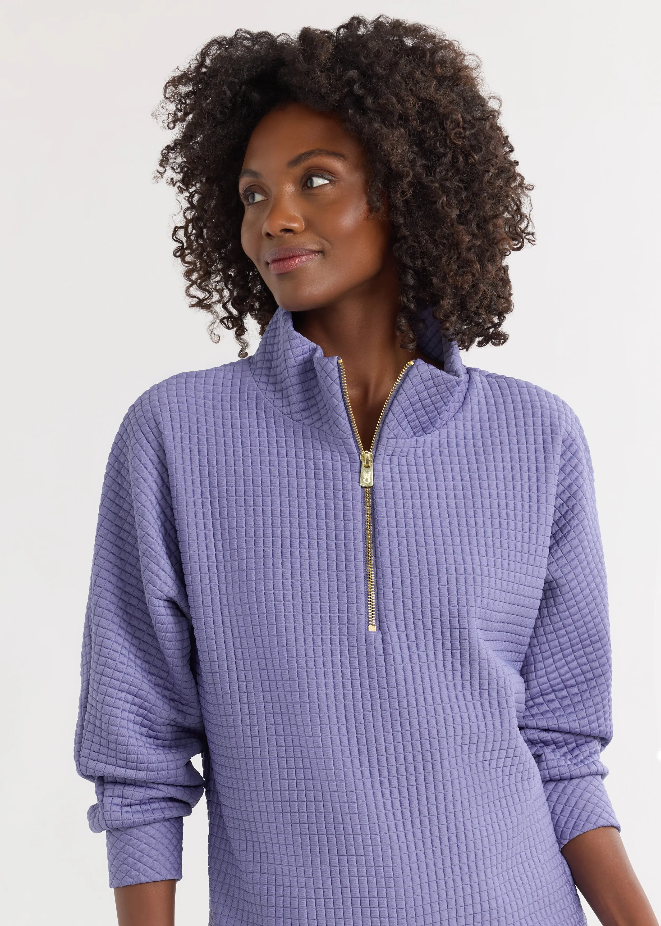 Marion Zip Pullover in Waffle (Velvet Morning) sold by Dudley Stephens product image thumbnail 3