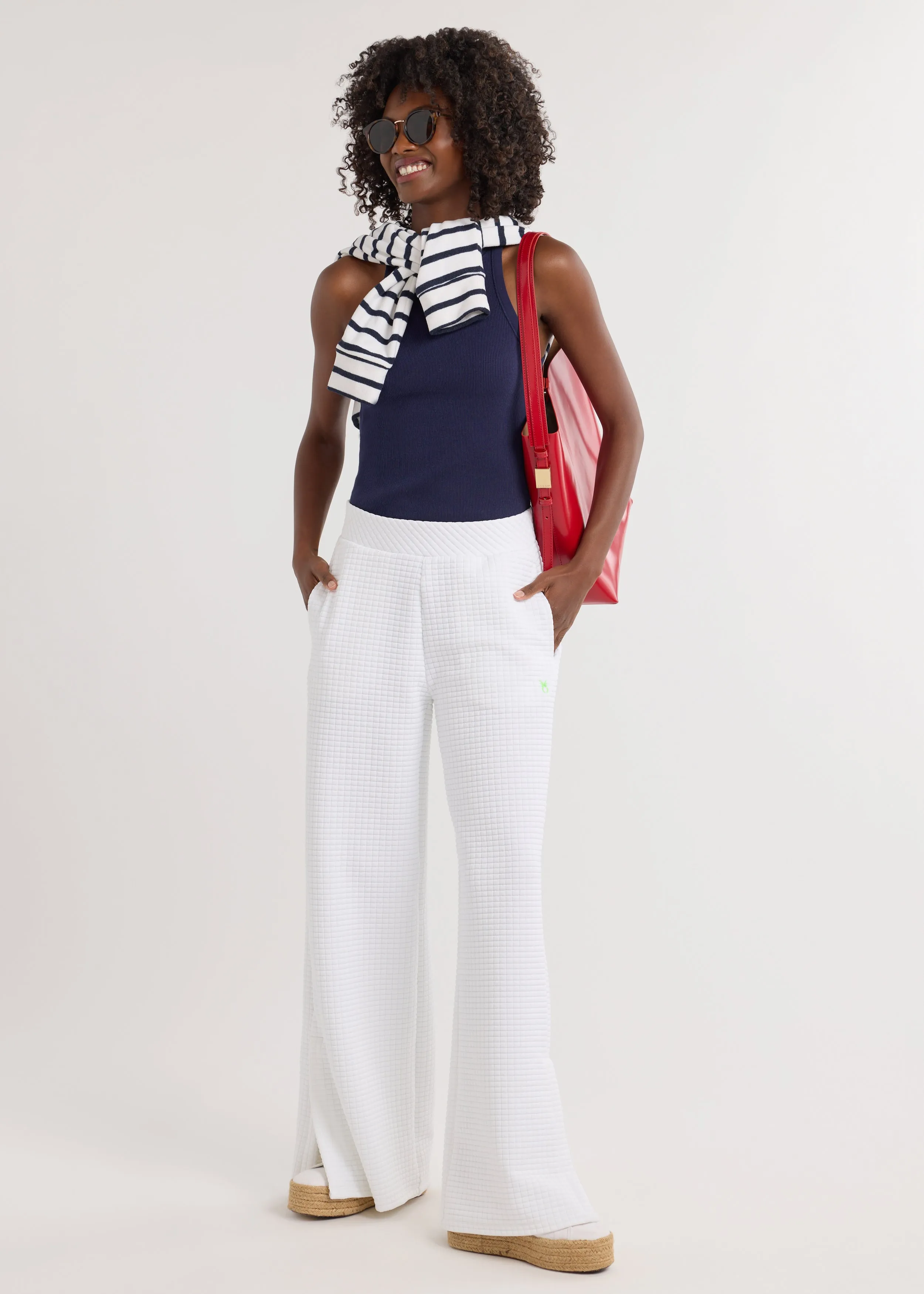 Katharine Pant in Waffle (White) sold by Dudley Stephens