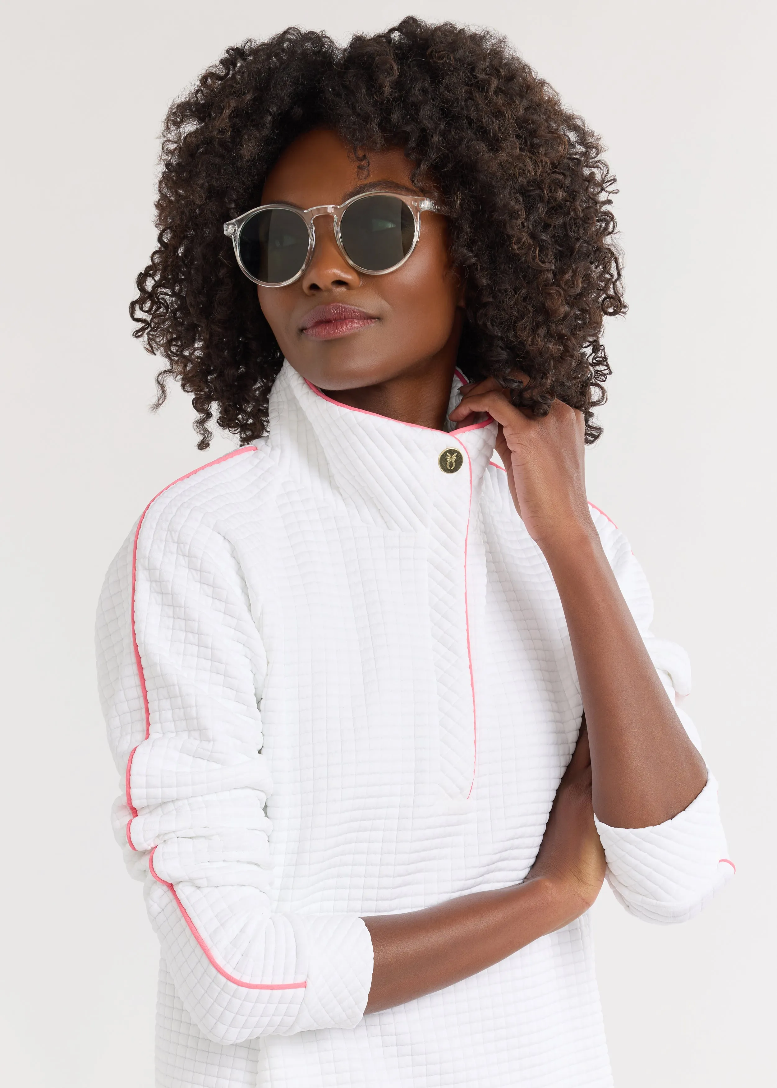 Pearl Pullover in Waffle (White) sold by Dudley Stephens