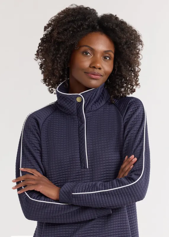 Pearl Pullover in Waffle (Navy) sold by Dudley Stephens