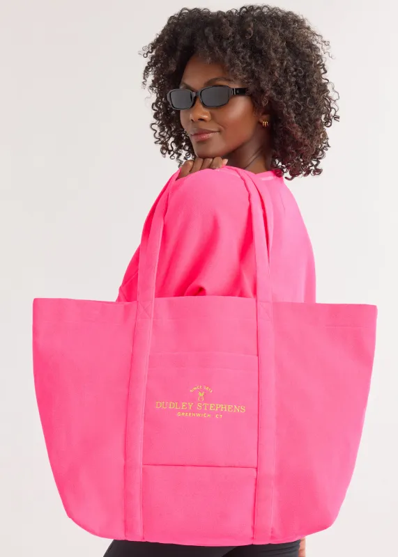 Anniversary Tote in Terry Fleece (Neon Pink) sold by Dudley Stephens