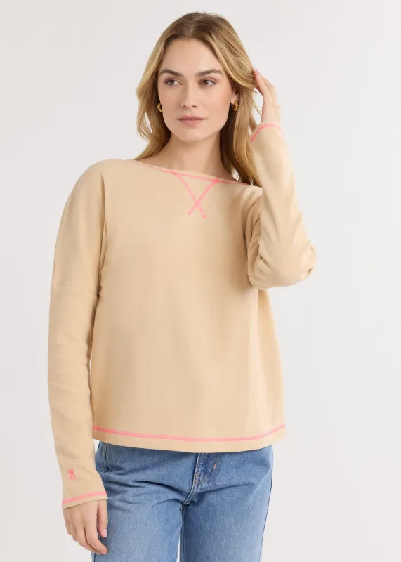 Somerset Sweatshirt in Terry Fleece (Natural Blush) sold by Dudley Stephens