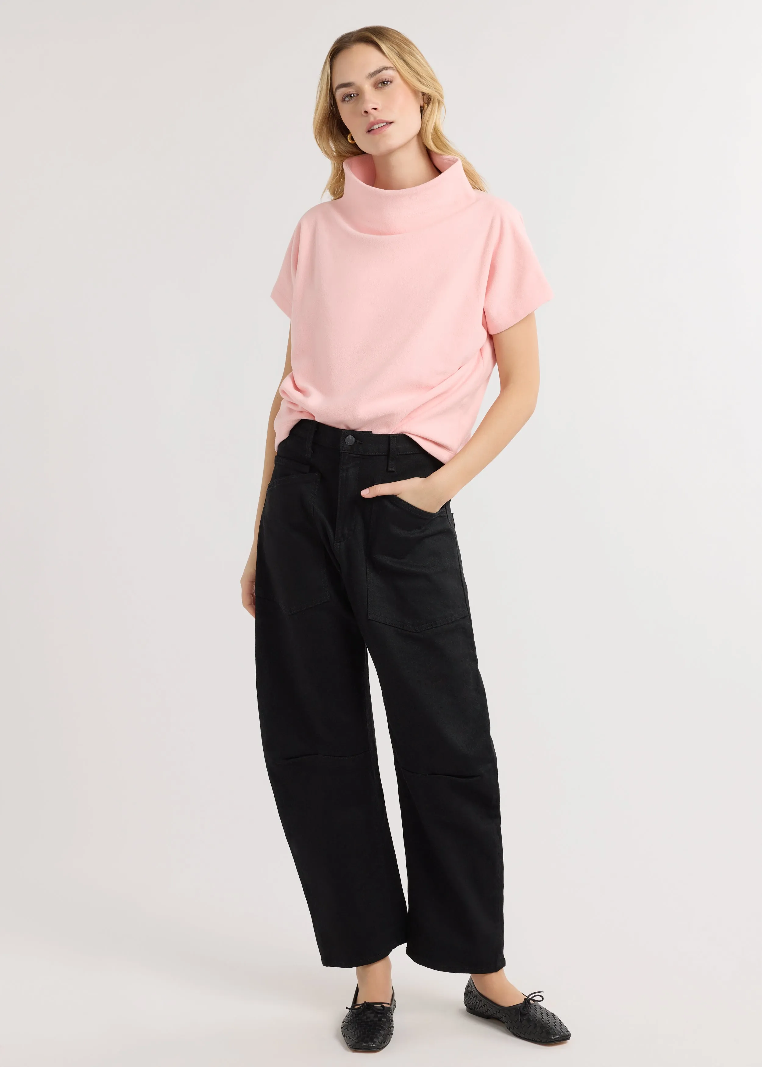 Marks Street Mock Neck in Terry Fleece (First Blush) sold by Dudley Stephens product image thumbnail 3