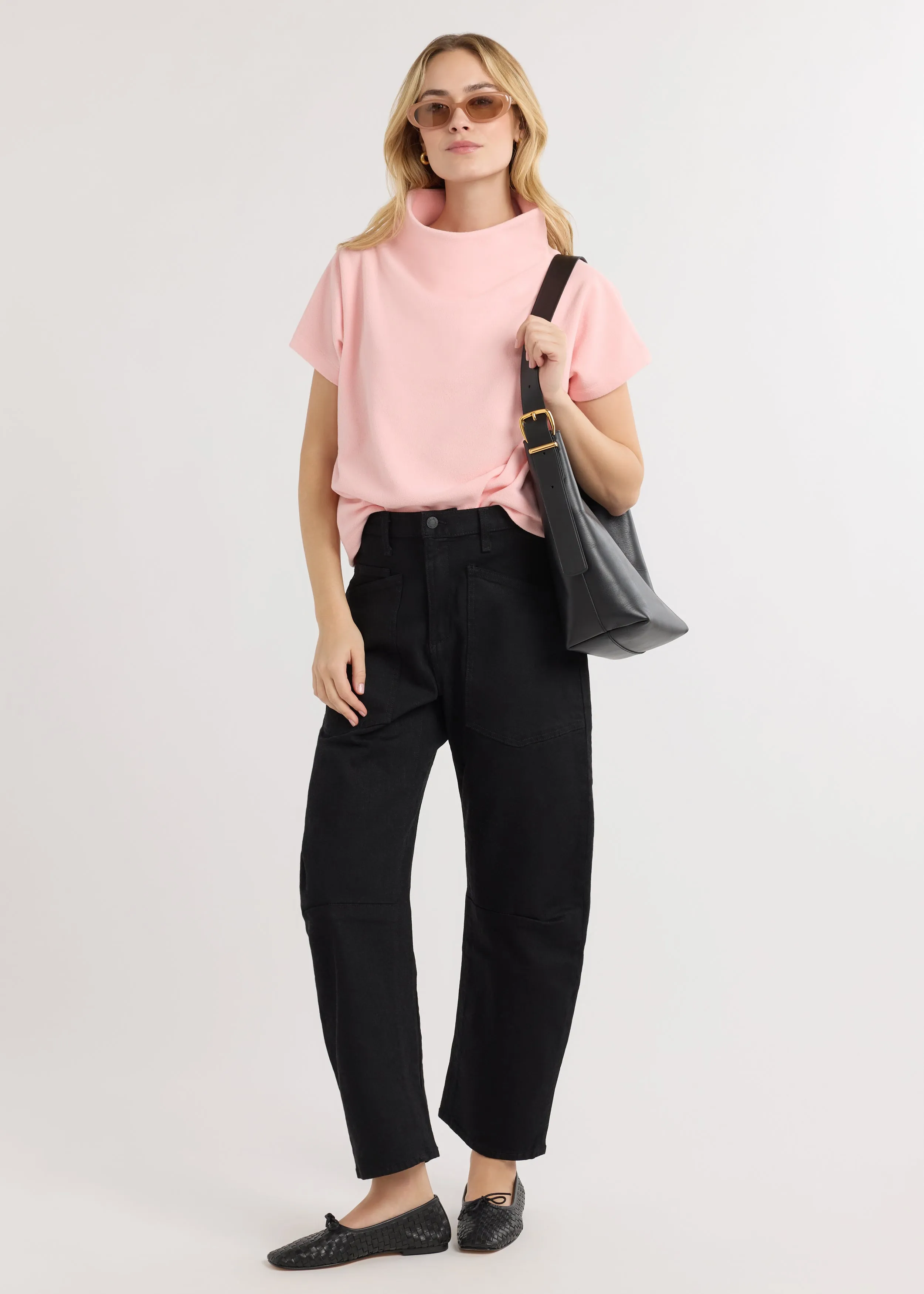 Marks Street Mock Neck in Terry Fleece (First Blush) sold by Dudley Stephens product image thumbnail 2