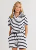 Kit Polo in Terry Fleece (Navy/White Mariner Stripe) sold by Dudley Stephens