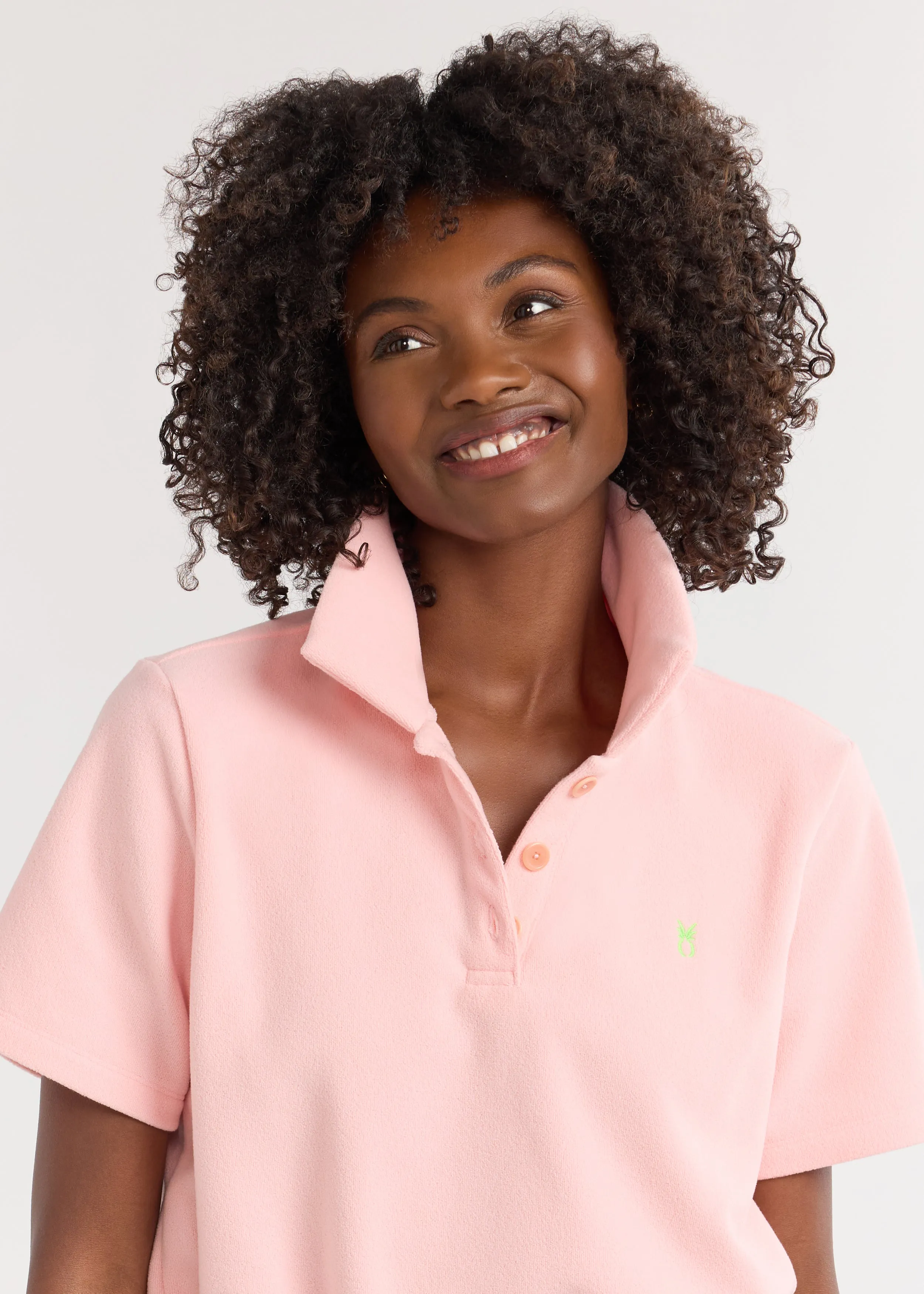 Kit Polo in Terry Fleece (First Blush) sold by Dudley Stephens product image thumbnail 3