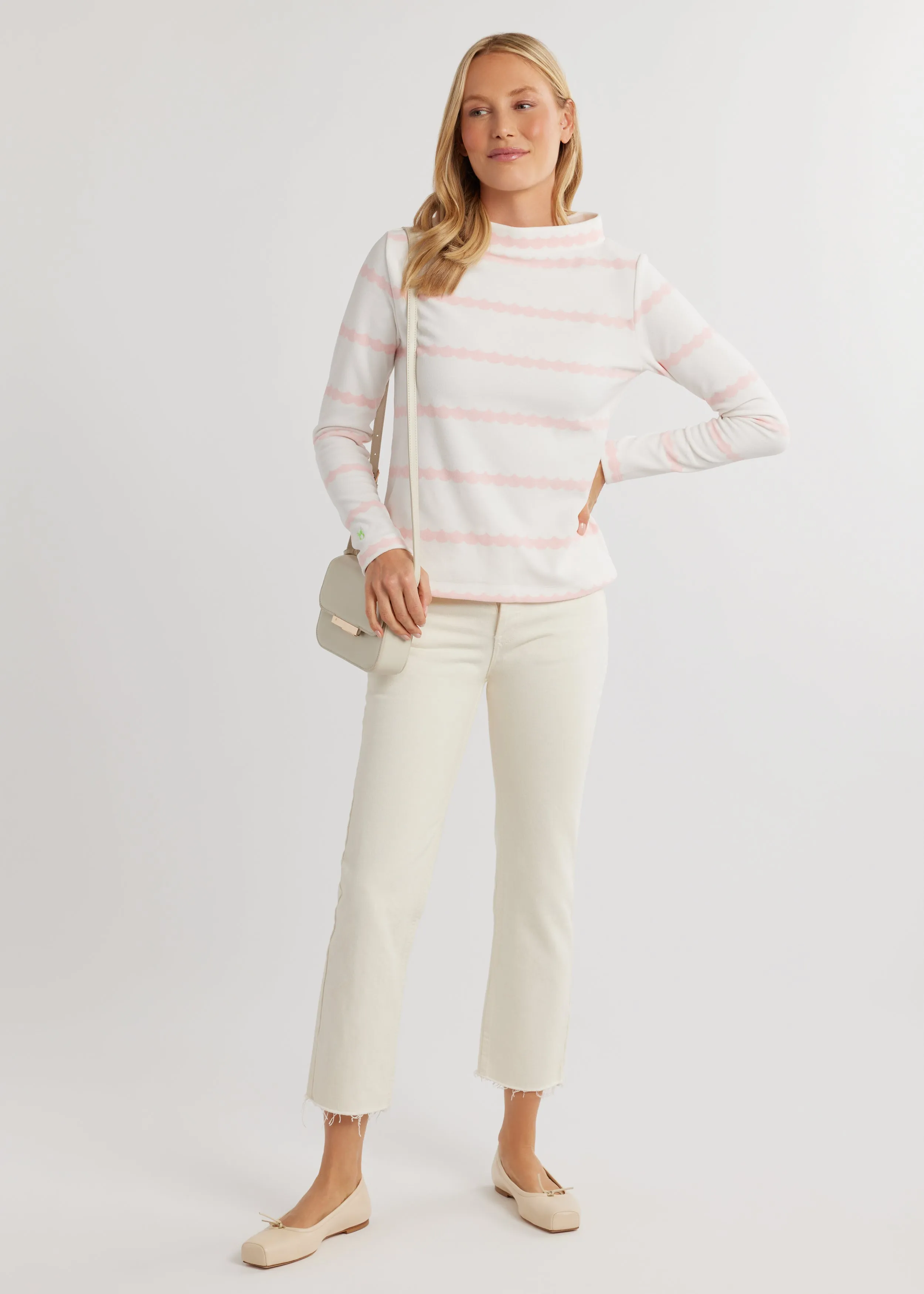 Brighton Boatneck in Terry Fleece (First Blush/Cream Scallop Stripe) sold by Dudley Stephens product image thumbnail 2