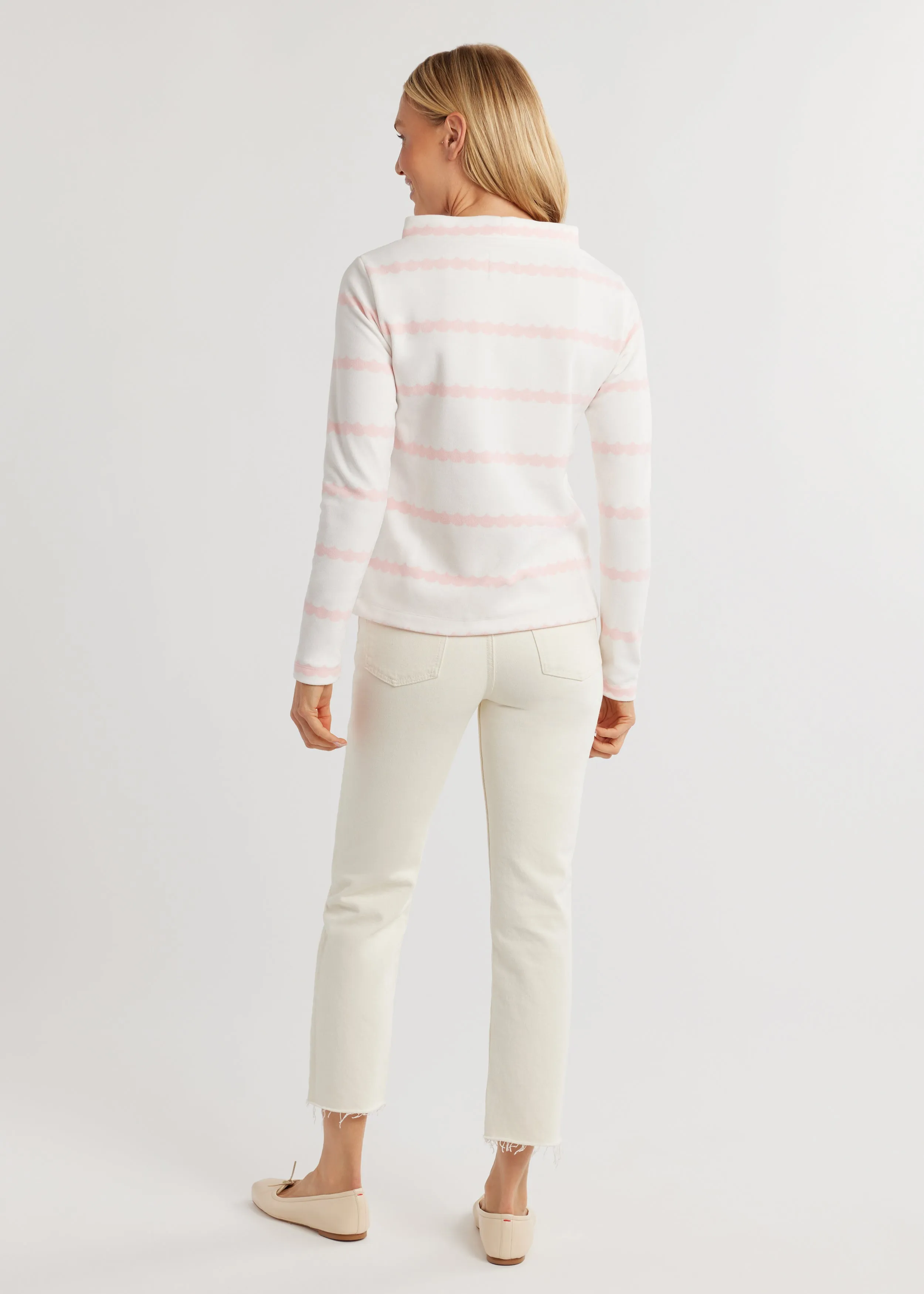 Brighton Boatneck in Terry Fleece (First Blush/Cream Scallop Stripe) sold by Dudley Stephens product image thumbnail 4