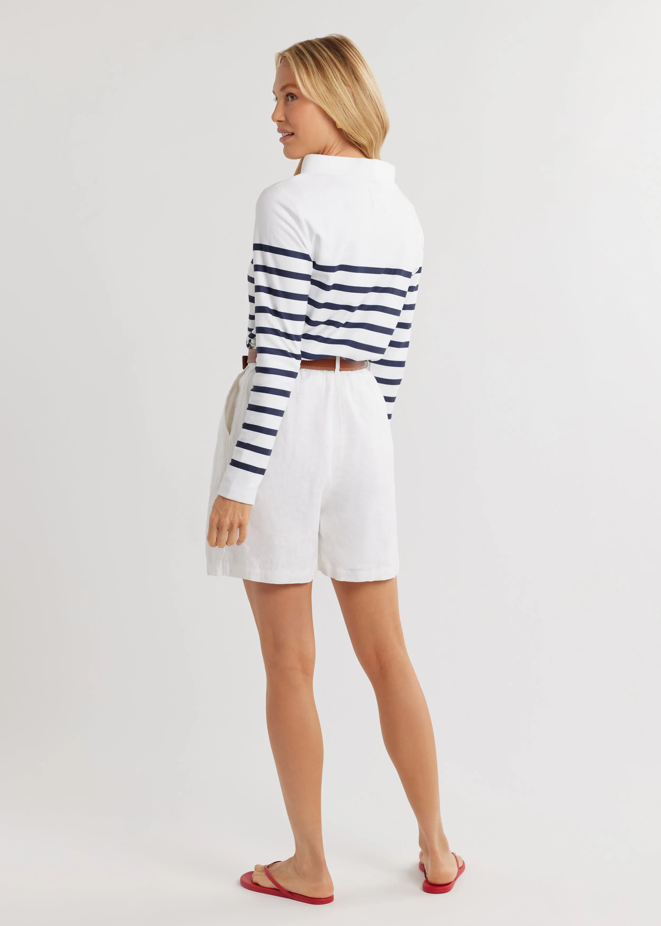 Brighton Boatneck in Terry Fleece (White/Navy Placed Stripe) sold by Dudley Stephens product image thumbnail 5