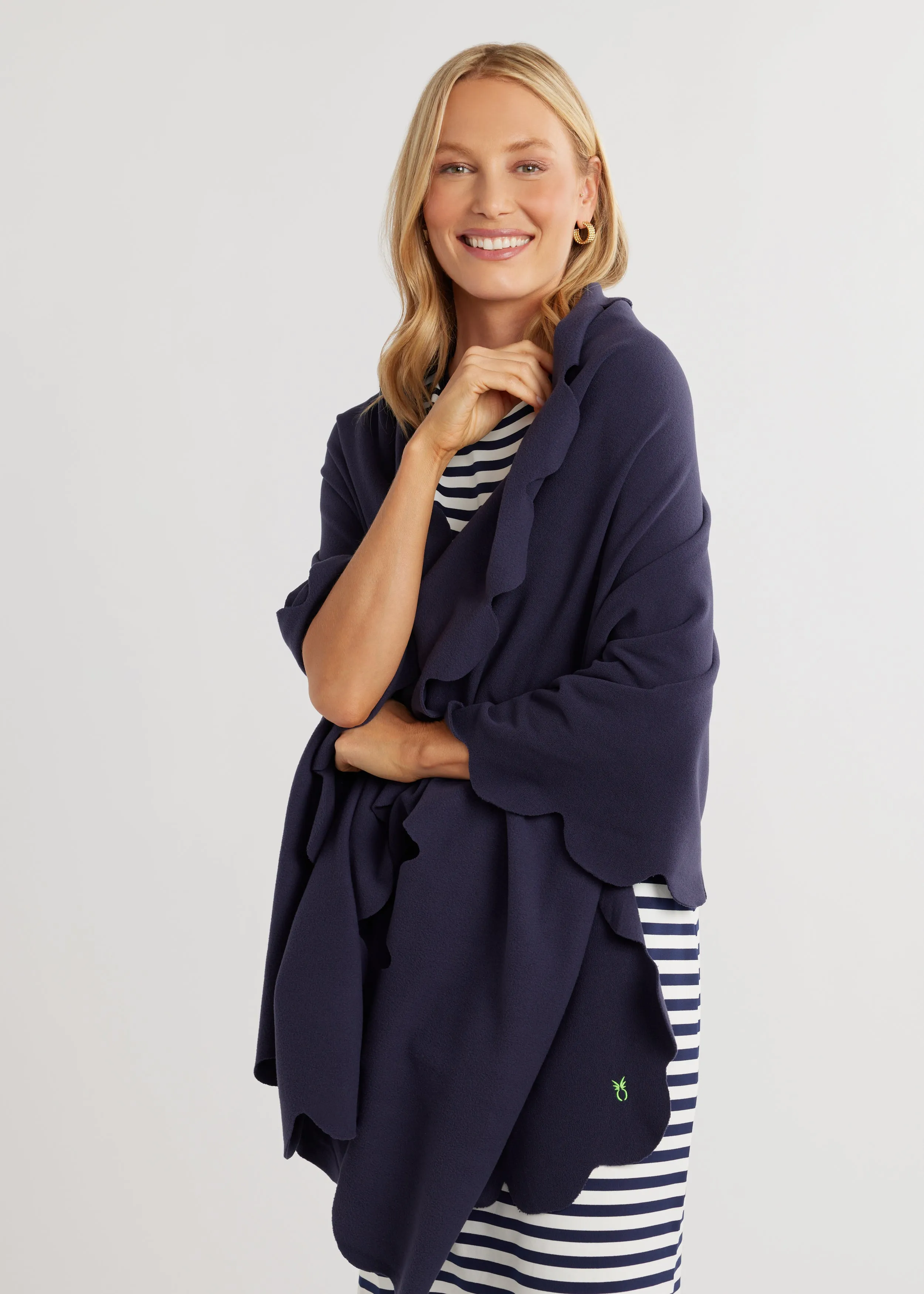 Five Mile River Scarf in Terry Fleece (Navy) sold by Dudley Stephens