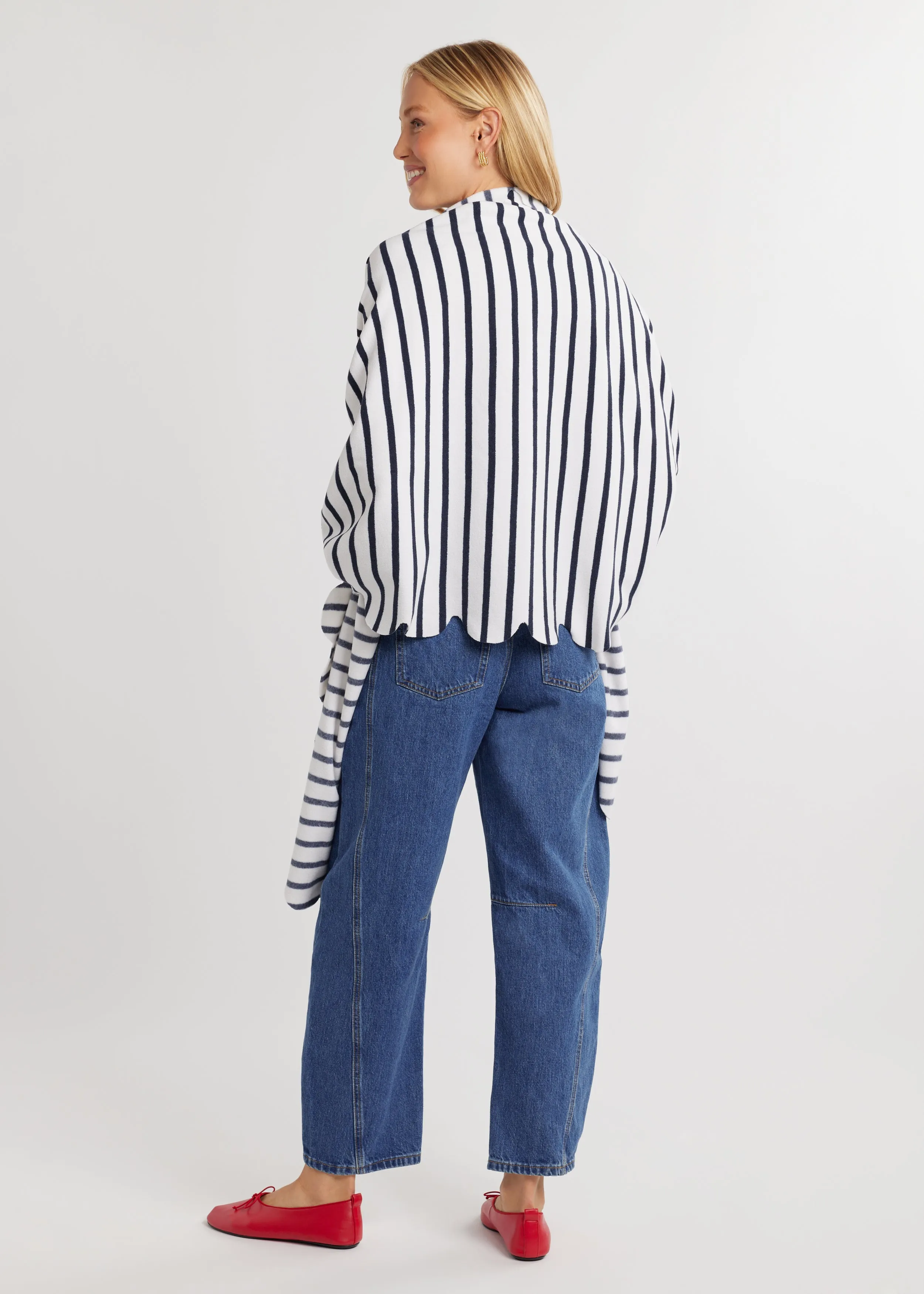 Five Mile River Scarf in Terry Fleece (Navy/White Mariner Stripe) sold by Dudley Stephens product image thumbnail 4