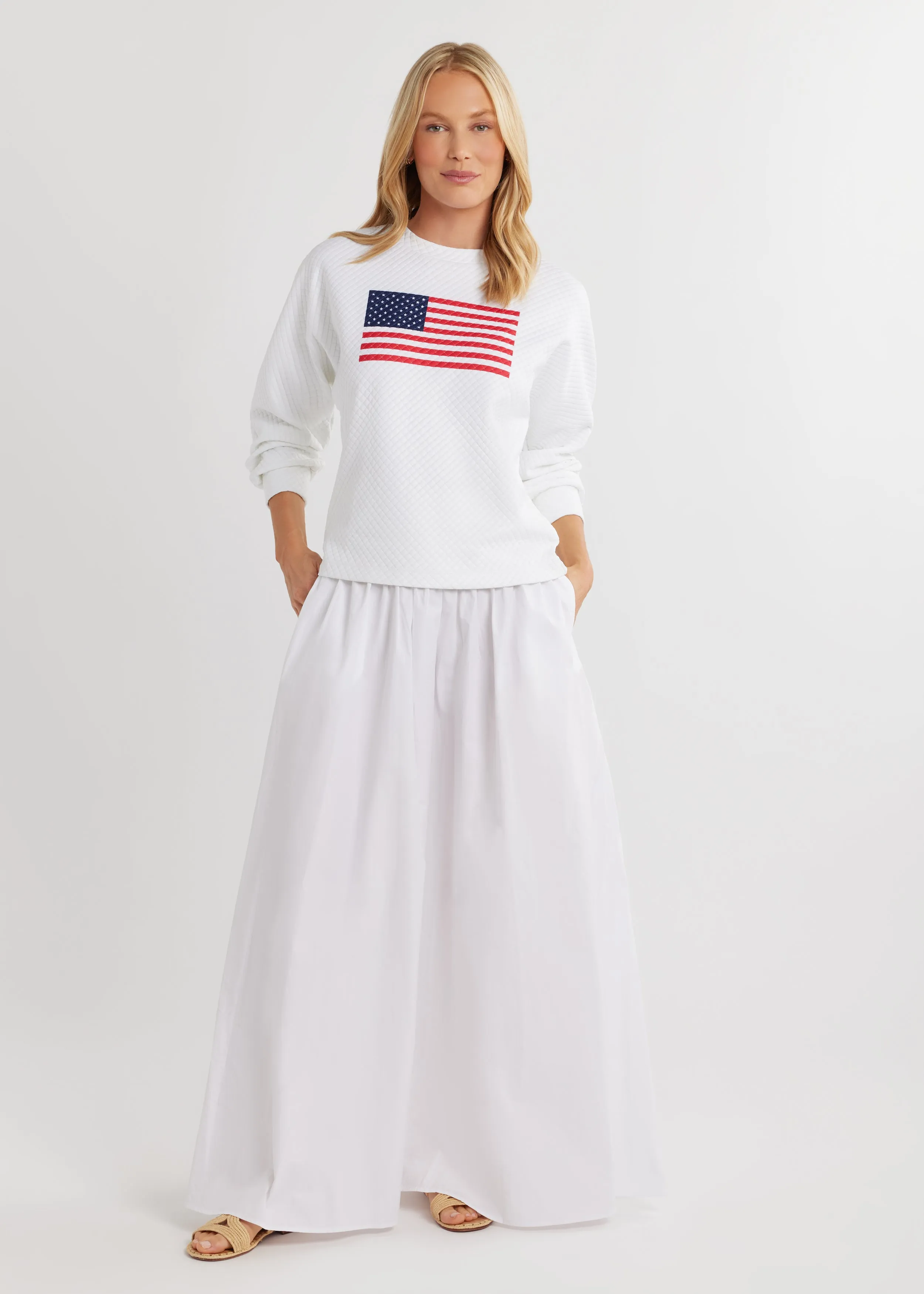 P'Town Pullover in Waffle (White with Placed Flag) sold by Dudley Stephens product image thumbnail 3