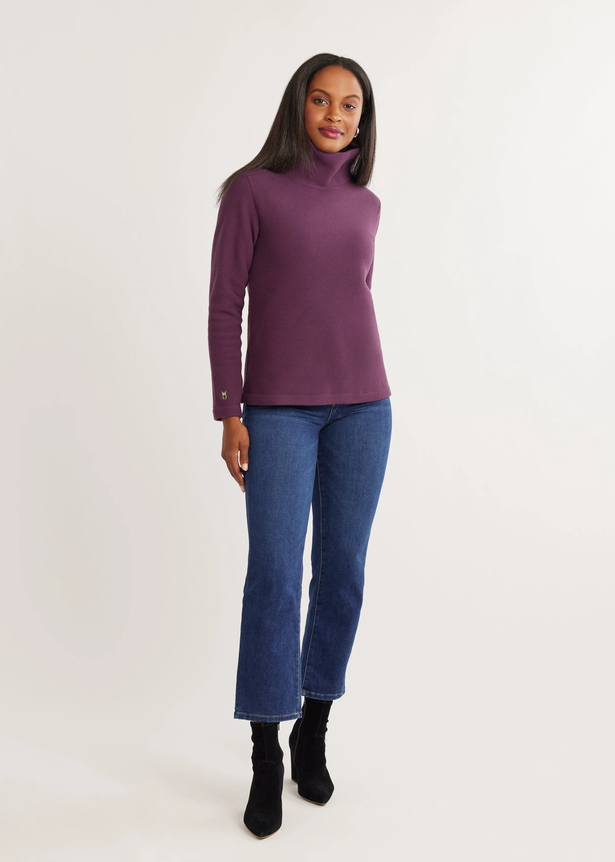 Greenpoint Turtleneck in Vello Fleece (Elderberry) sold by Dudley Stephens product image thumbnail 3